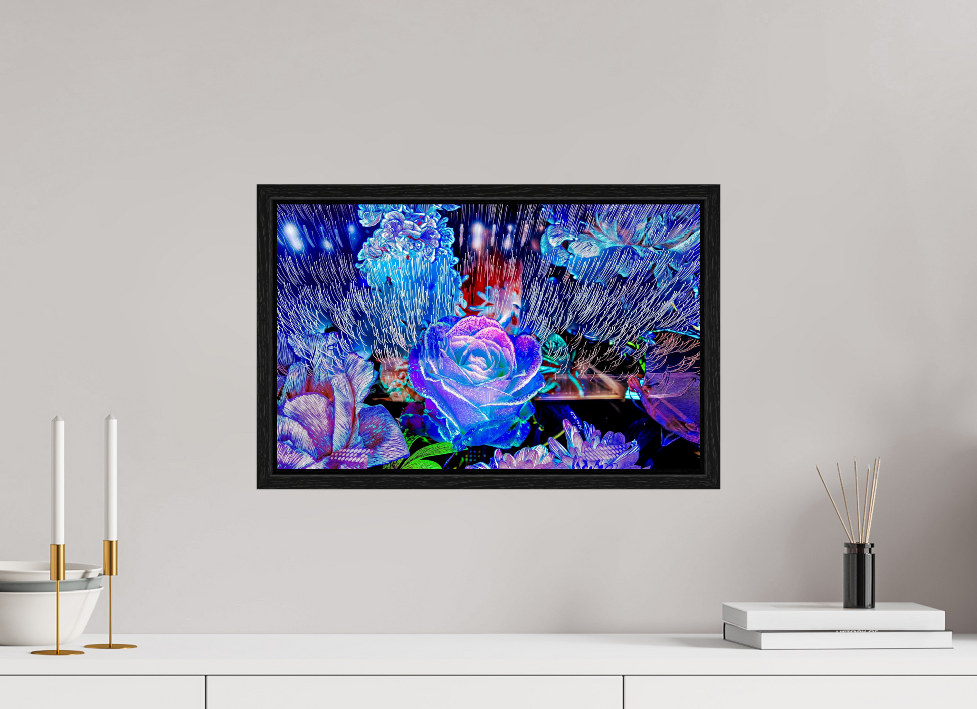 48 x 30 cm, 8 Black American Box When light remembers flowers