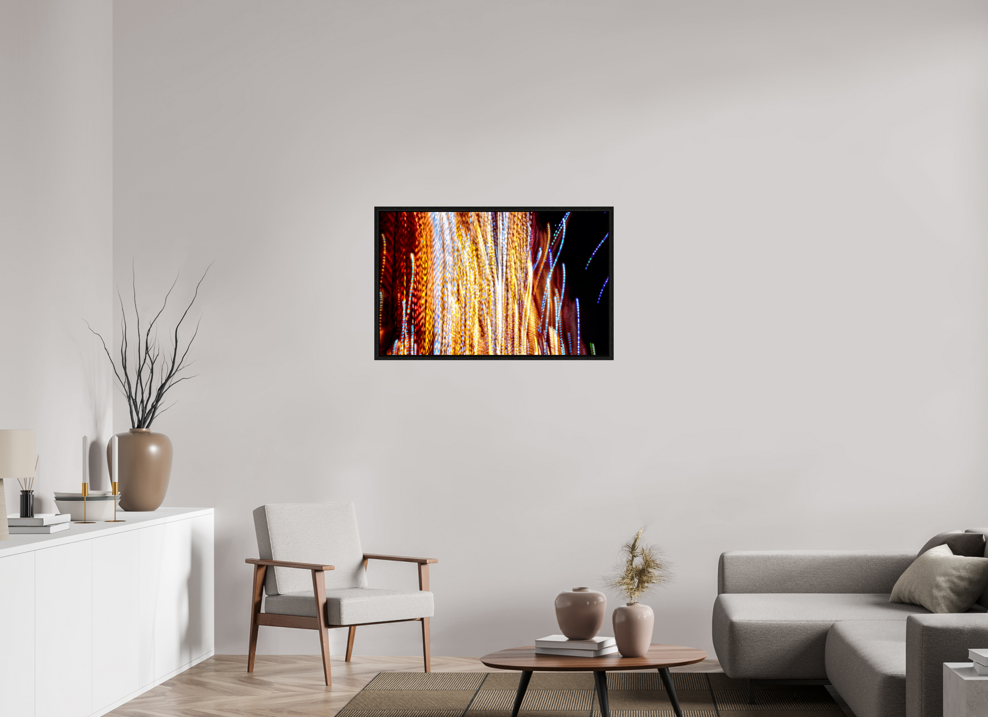 96 x 60 cm, 8 Caisse américaine Noire Ode aux filaments célestes