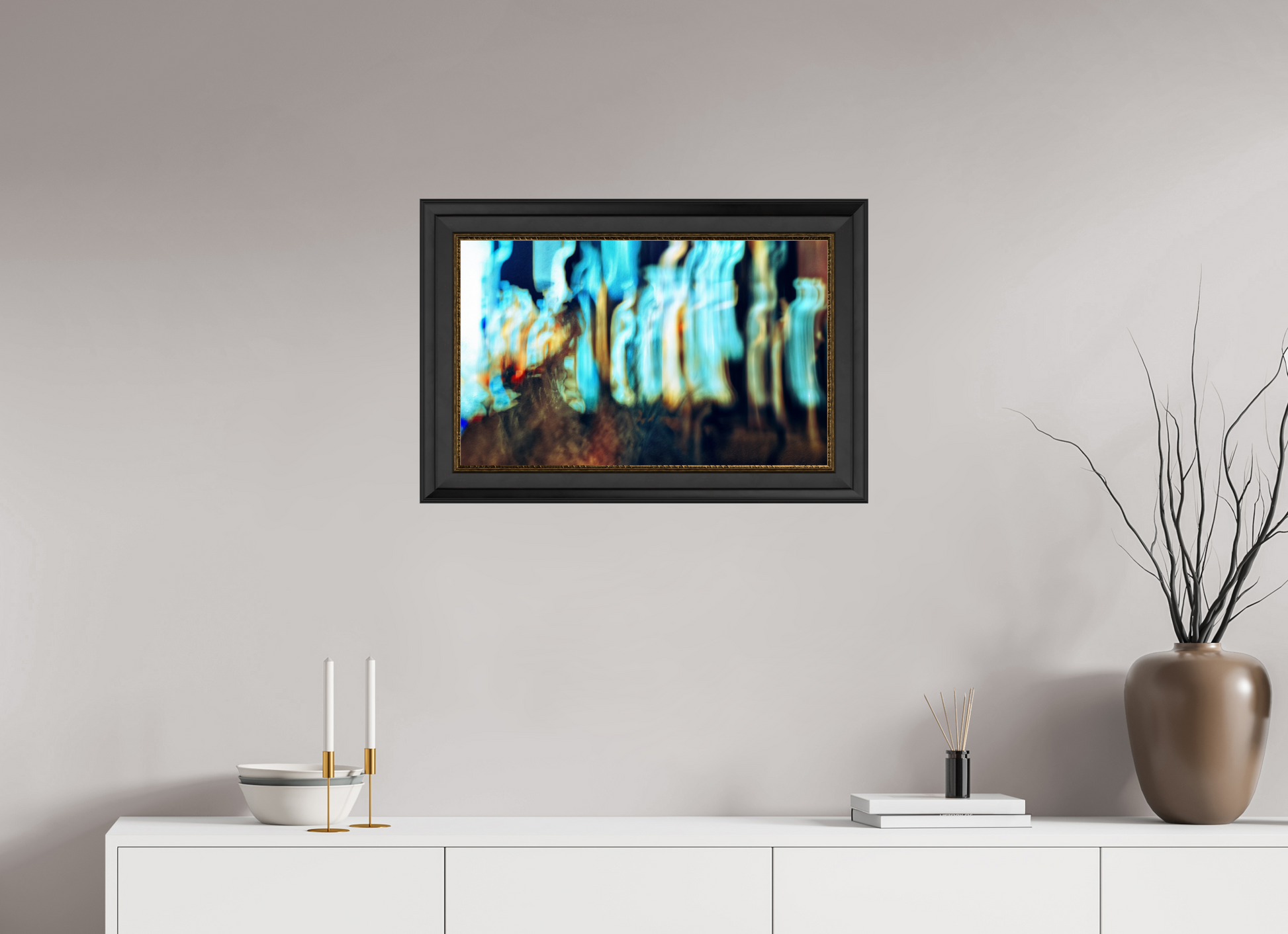 64.2 x 40 cm, 11 Black-Gold Frame Wandering vibrations