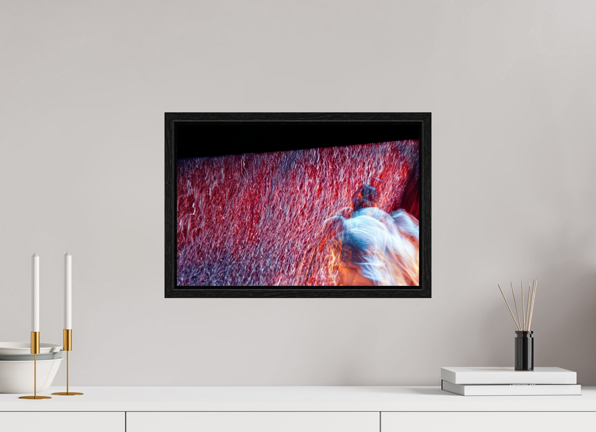 45 x 30 cm, 8 Black American Box Where fire turns into rain