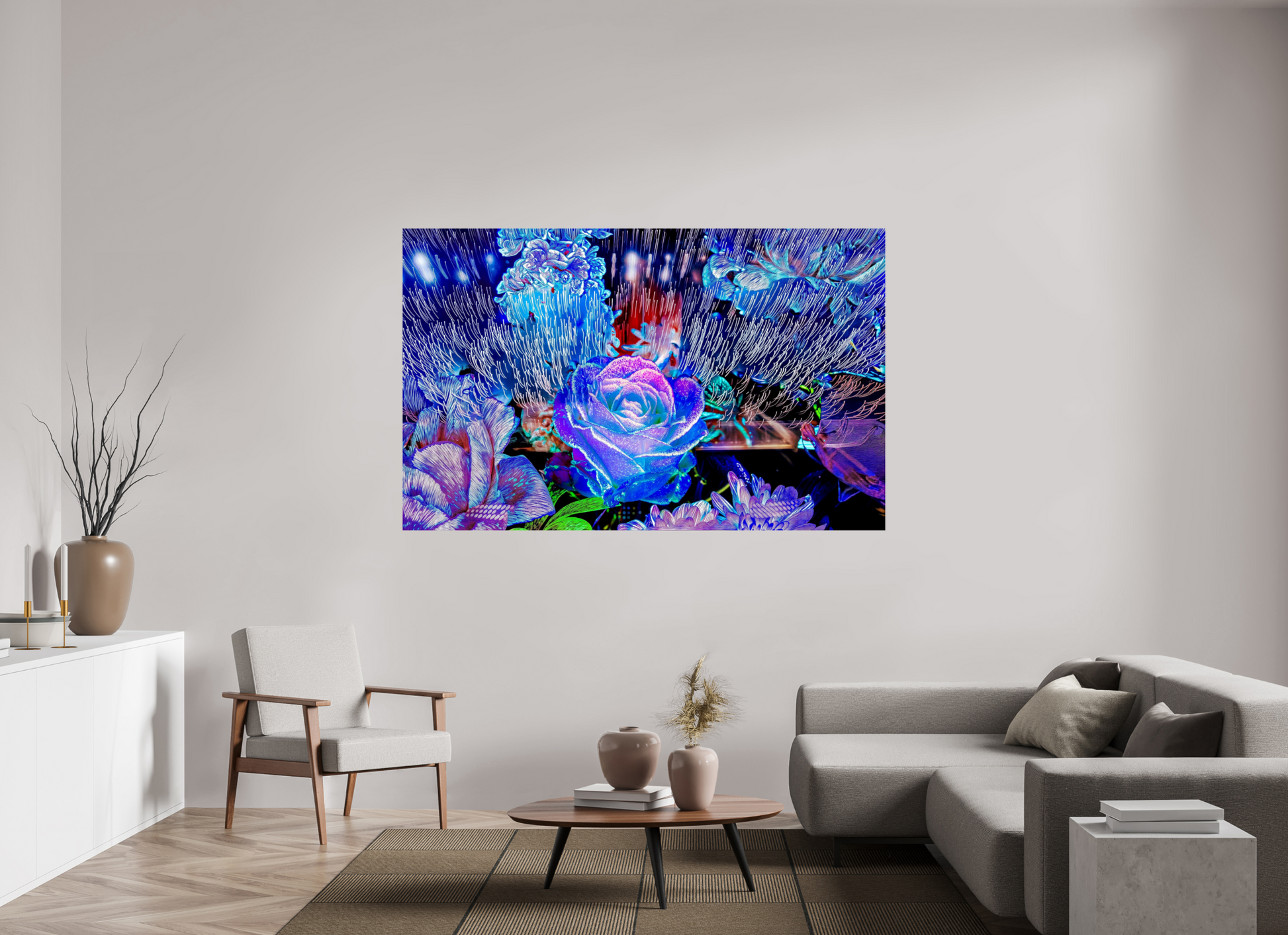 192 x 120 cm, 2 Photo print mounted on Dibond When light remembers flowers