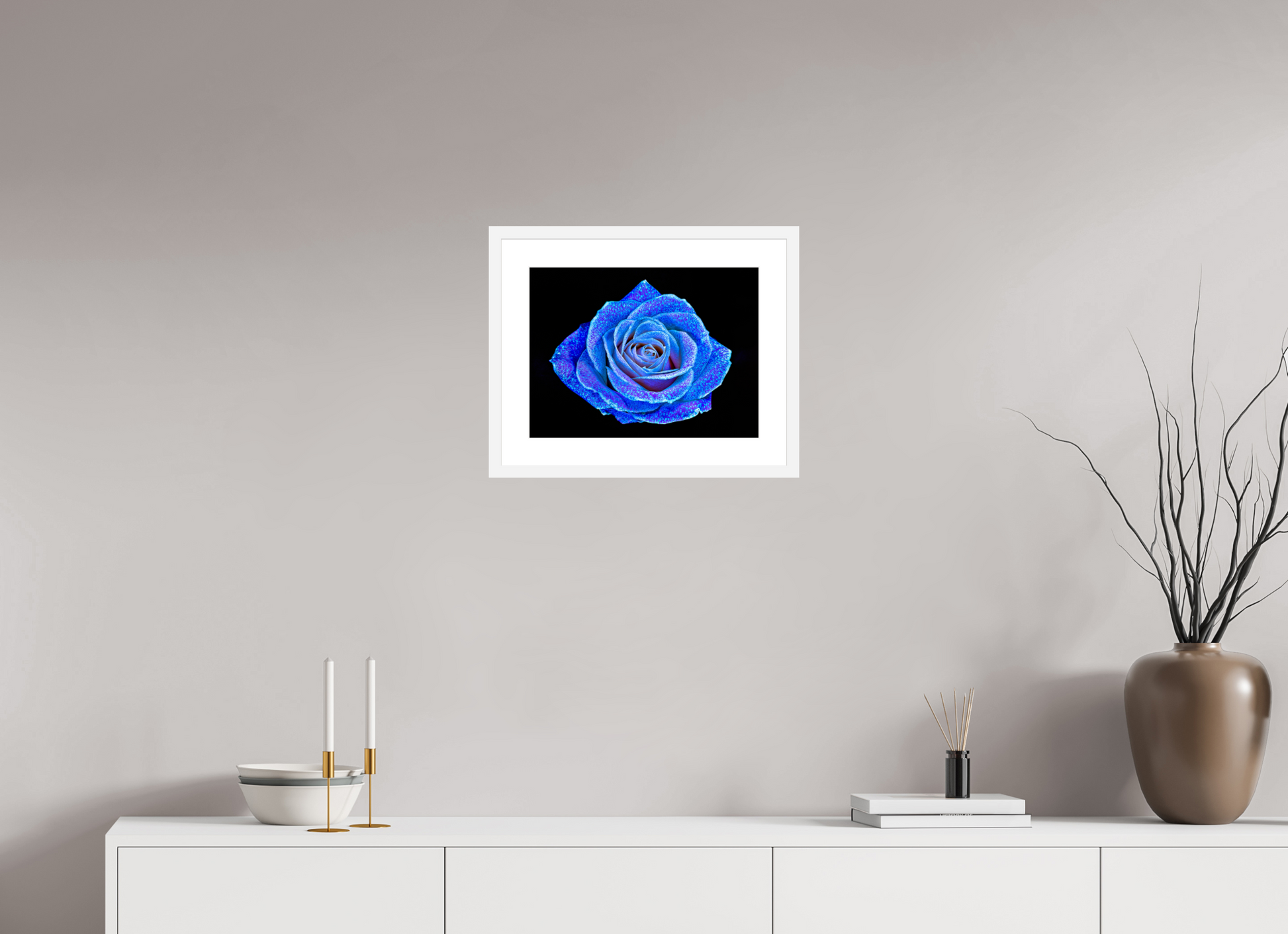 40 x 30 cm, 6 White Frame: White Mat The Rose with a Thousand Constellations