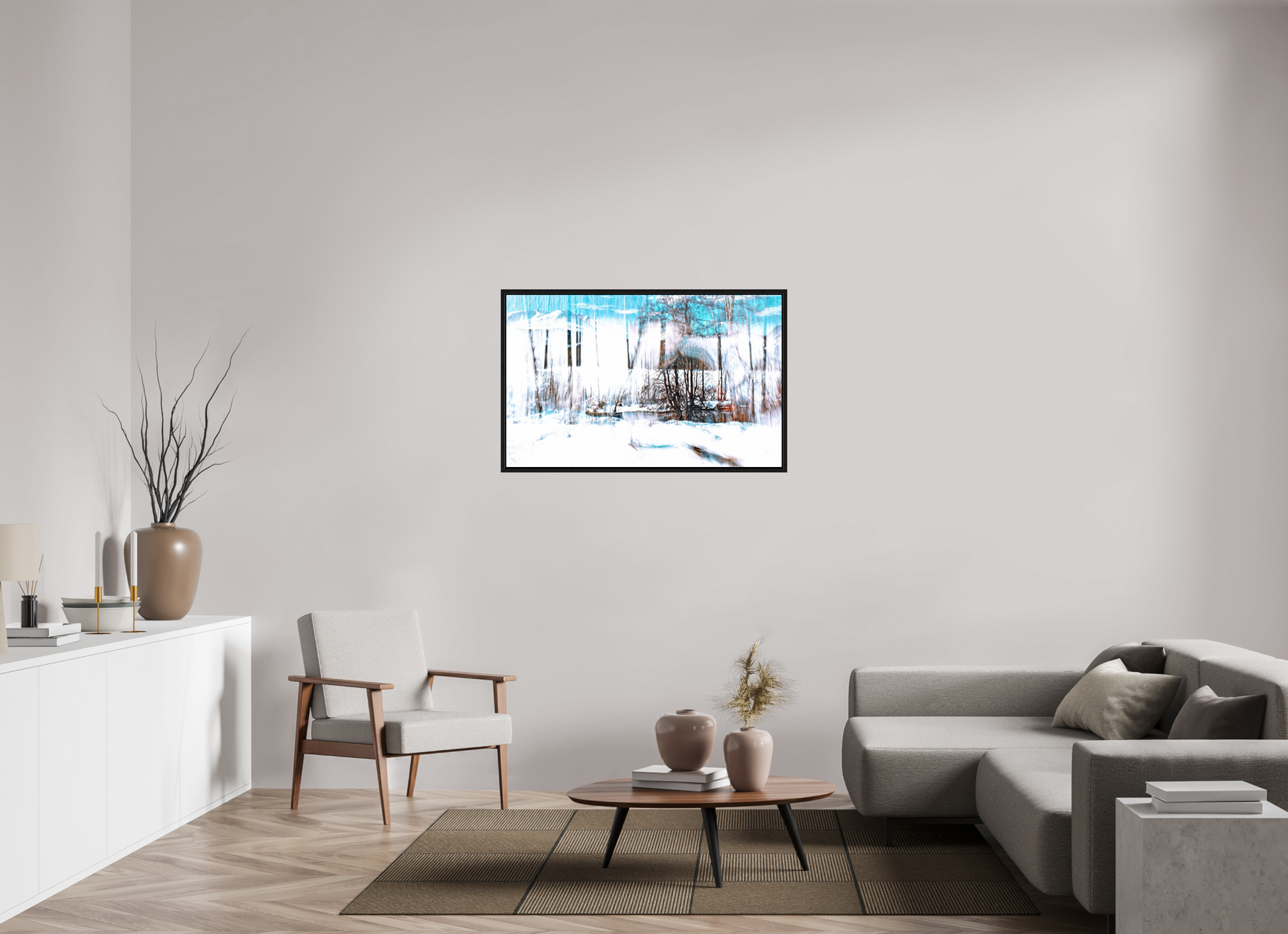 112 x 70 cm, 8 Black American Box The Forest Singing Snow