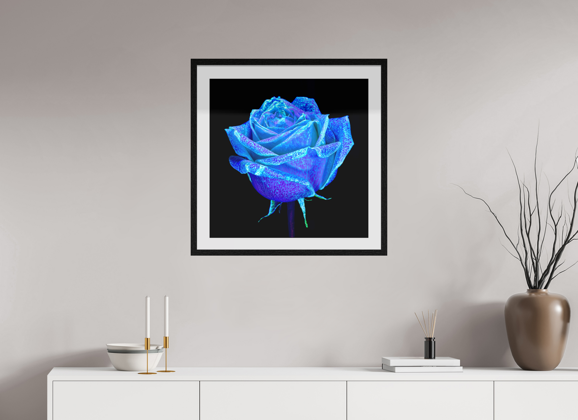 60 x 60 cm, 10 Black Floating Frame The Rose That Dreamed of the Sky