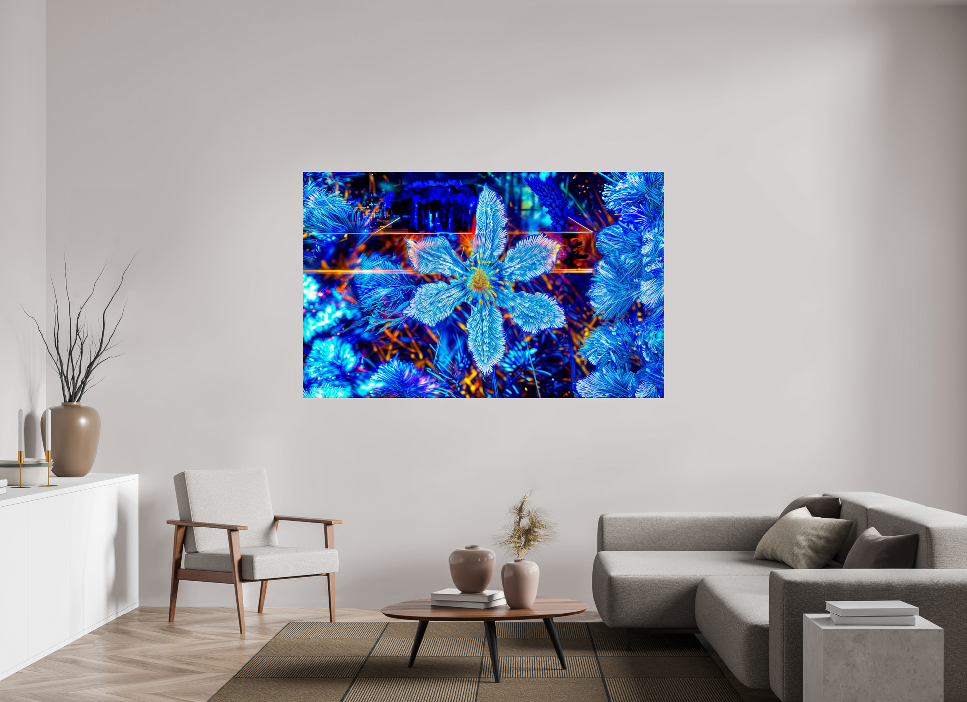 191.5 x 120 cm, 3 Photo print under acrylic glass The flower that dreamed of stars