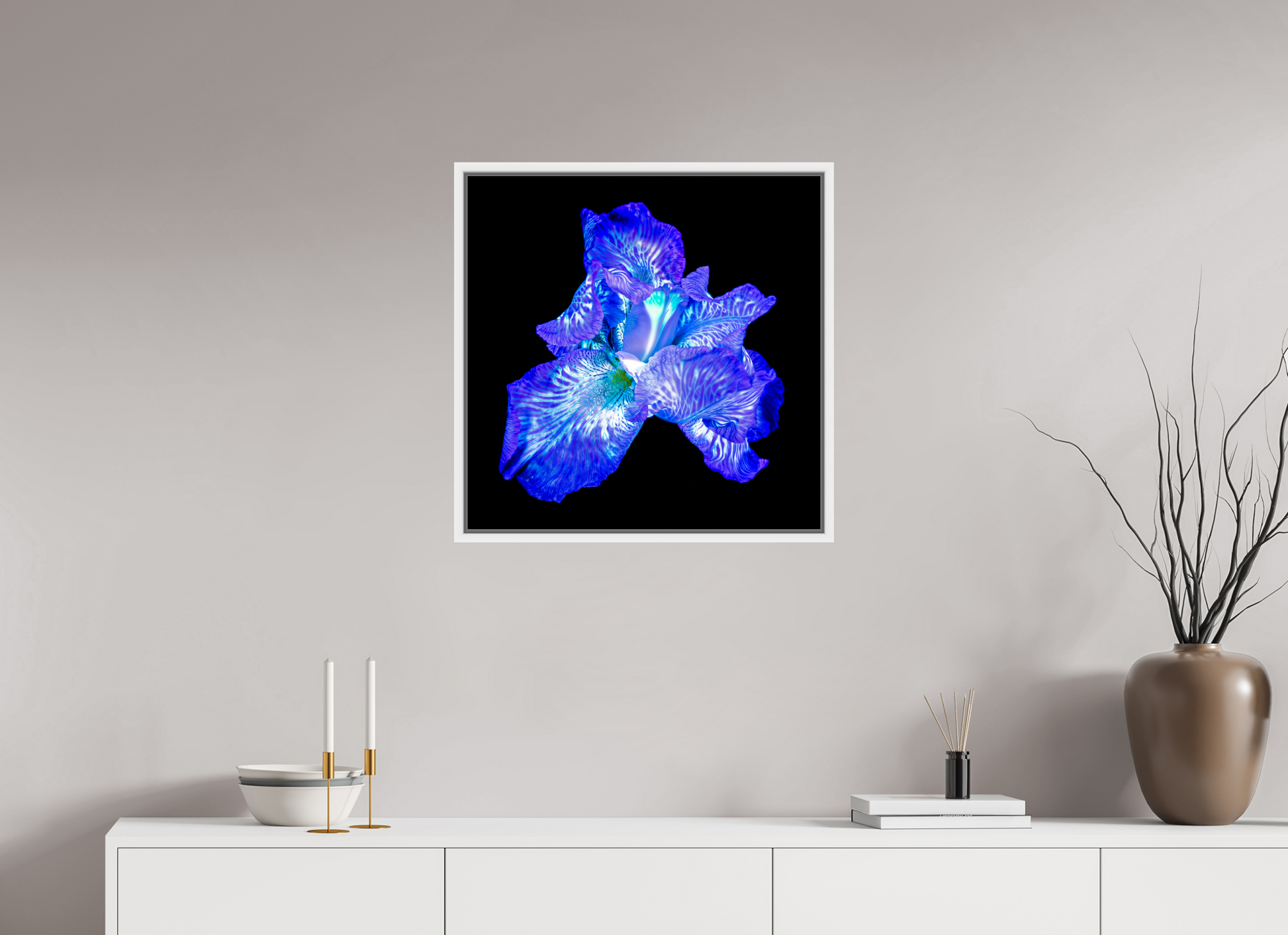 60 x 60 cm, 9 White American Box L’Opale des Ombres