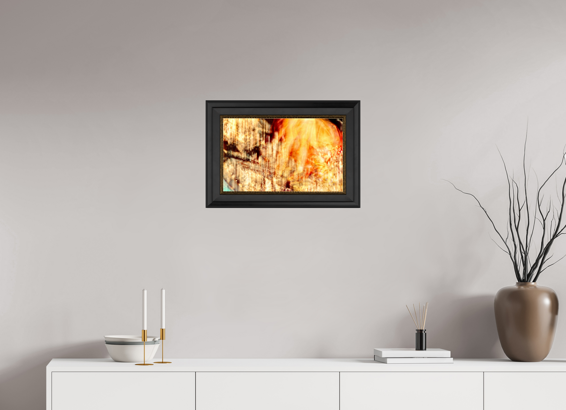 48 x 30 cm, 11 Black-Gold Frame The incandescent heart of the world