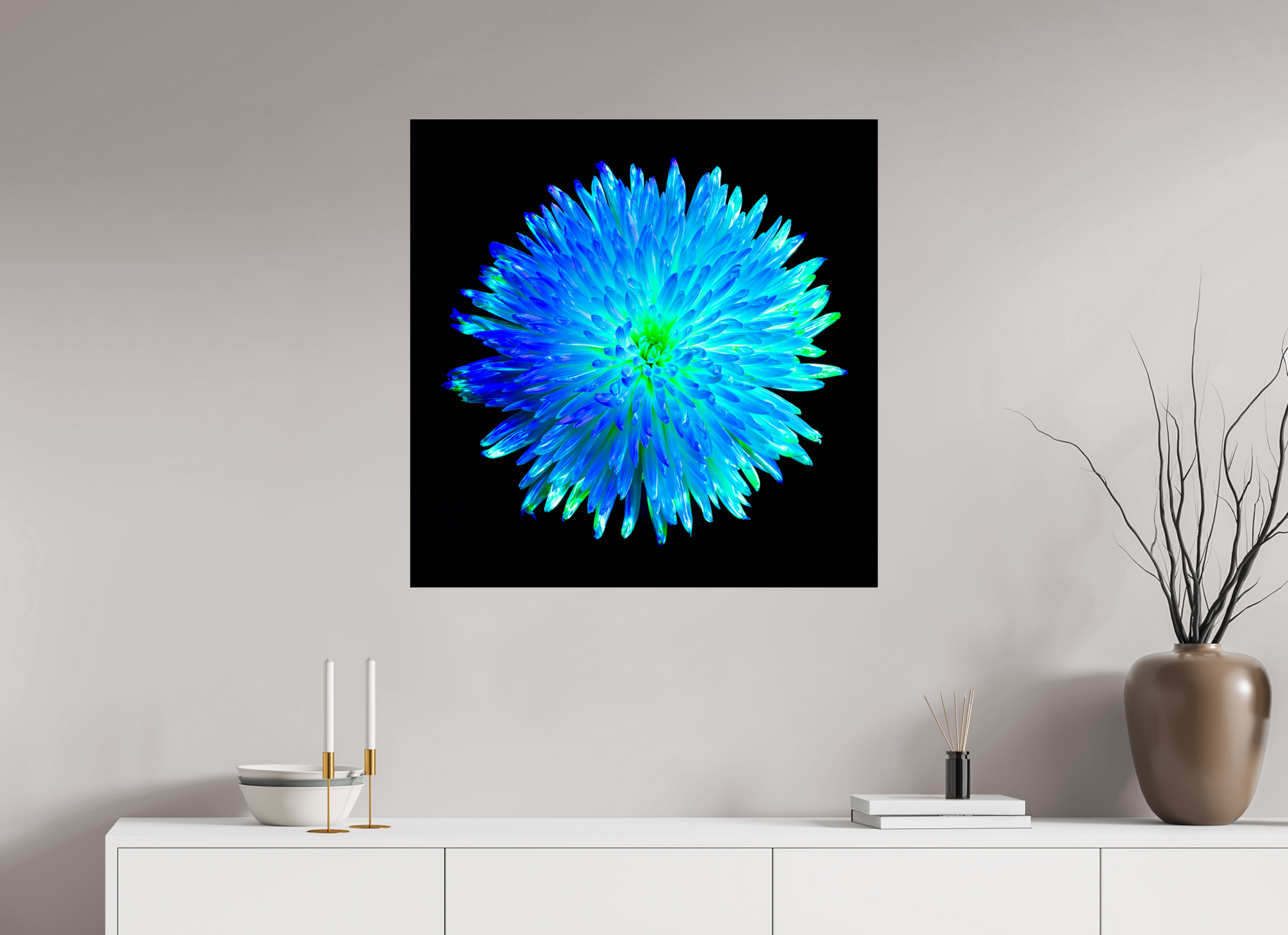 80 x 80 cm, 2 Photo print mounted on Dibond L’Astre Bleu