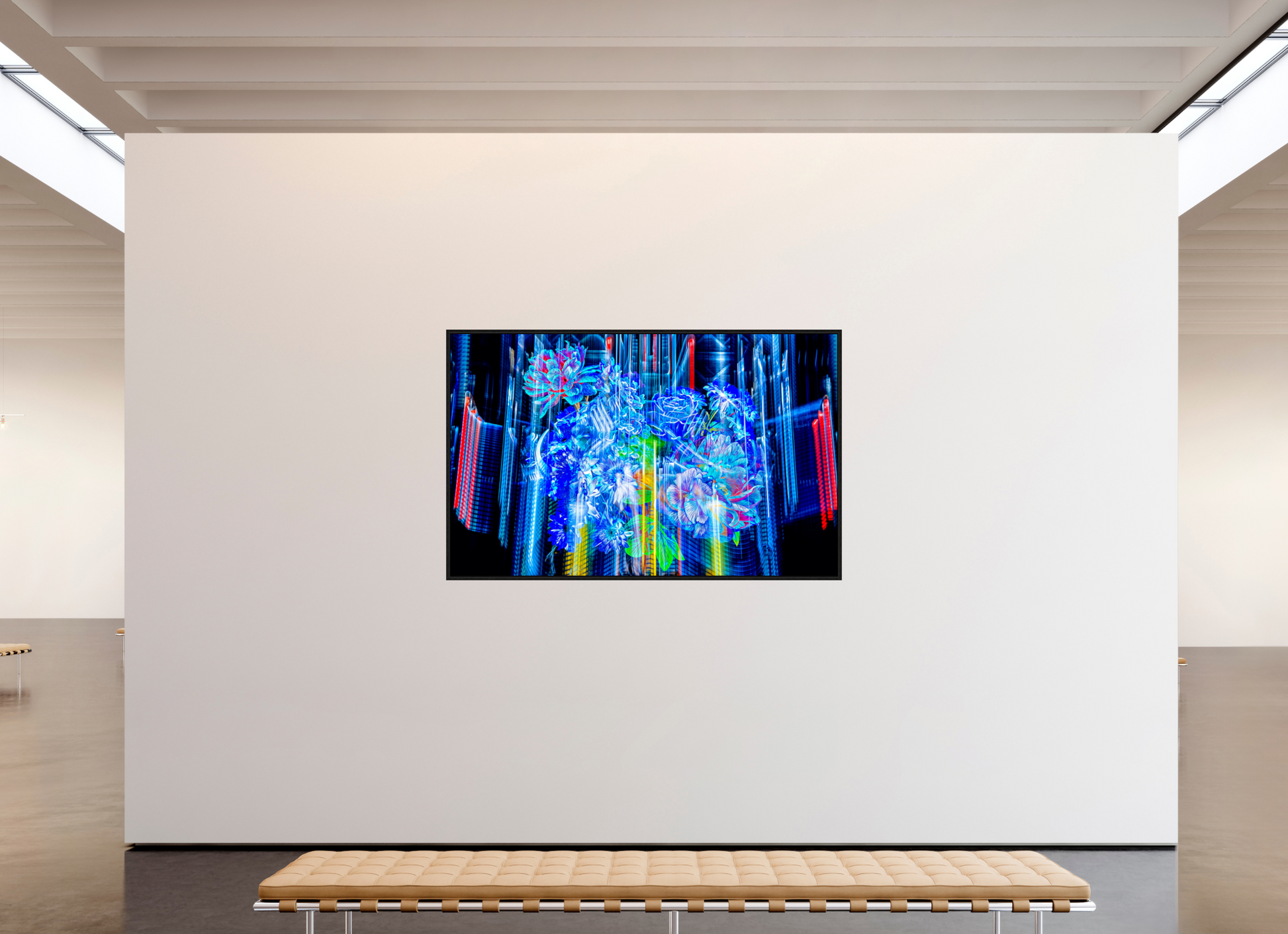 192 x 120 cm, 8 Caisse américaine Noire Floraisons du monde cybernétique