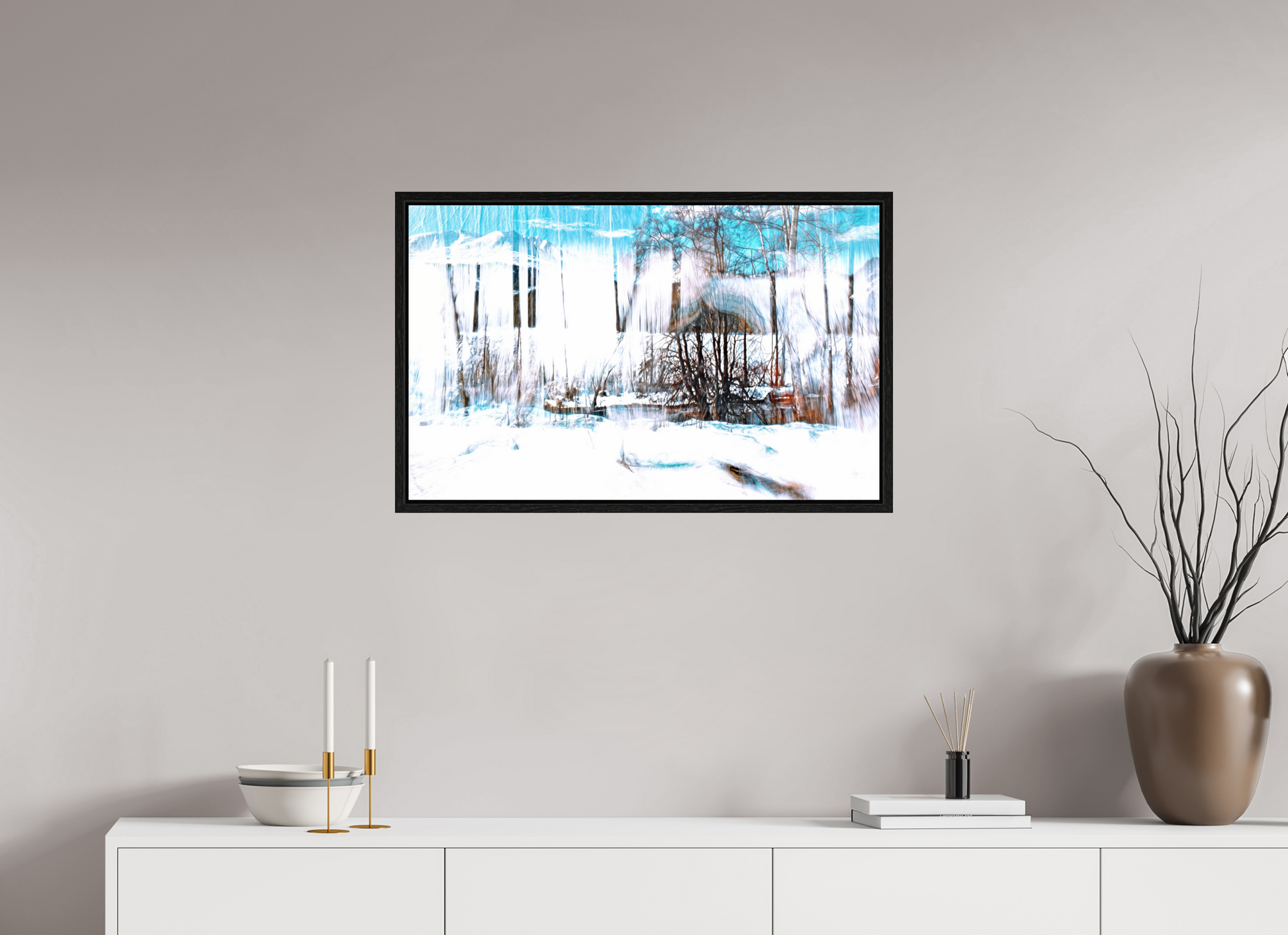 80 x 50 cm, 8 Black American Box LA The Forest Singing Snow