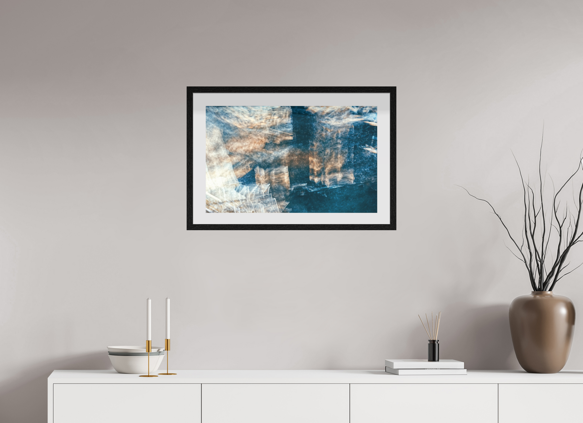 64.2 x 40 cm, 10 Black Floating Frame Mapping of a faded dream