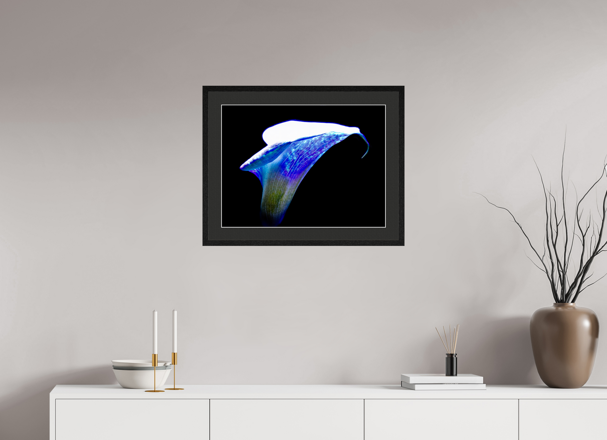 60 x 45 cm, 5 Cadre Noir : Passe-Partout Noir lisière Blanche L’Aile de Lumière La Voix des Éthers