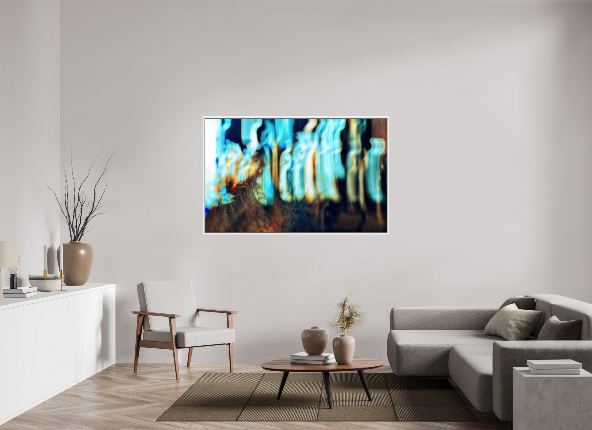 160.5 x 100 cm, 9 White American Box Wandering Vibrations