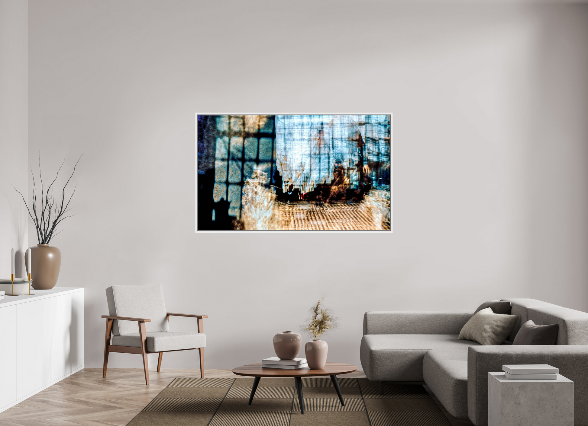 166.8 x 100 cm, 9 White American Box Reflection of a World in Suspension