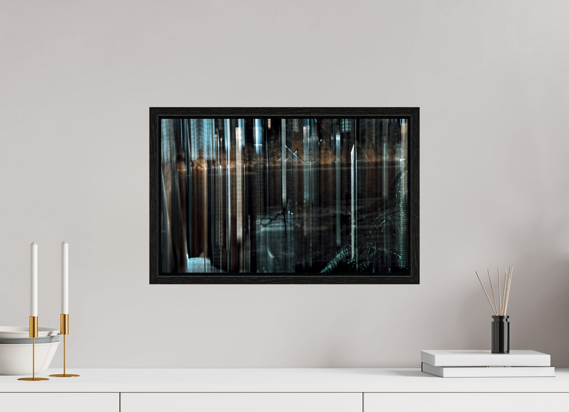 48 x 30 cm, 8 Caisse américaine Noire Forêt des piliers d’acier