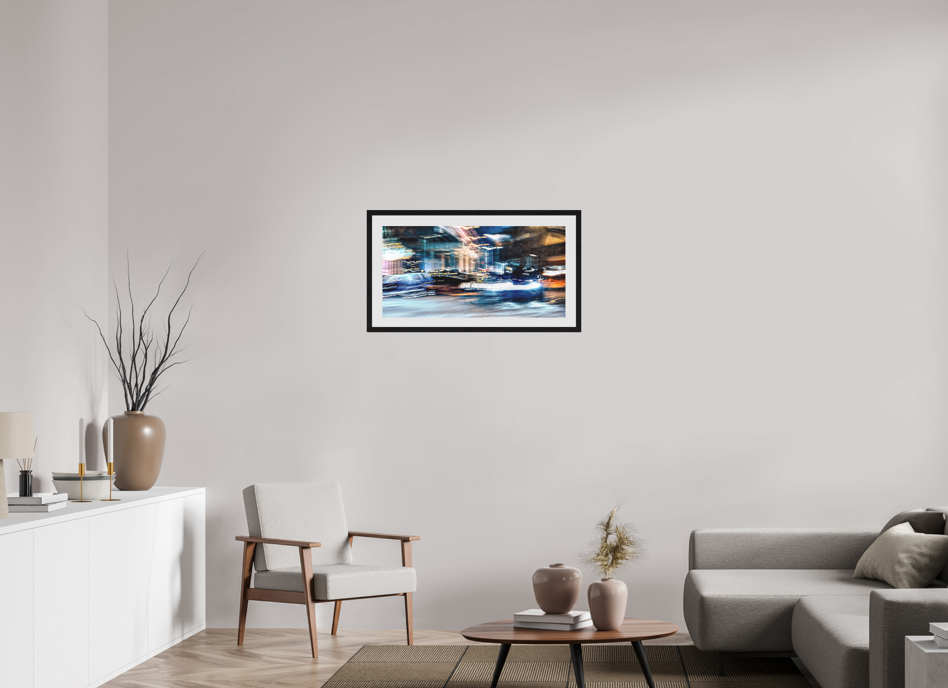 80 x 40 cm, 10 Black Floating Frame Chronicle of streets where time stretches out