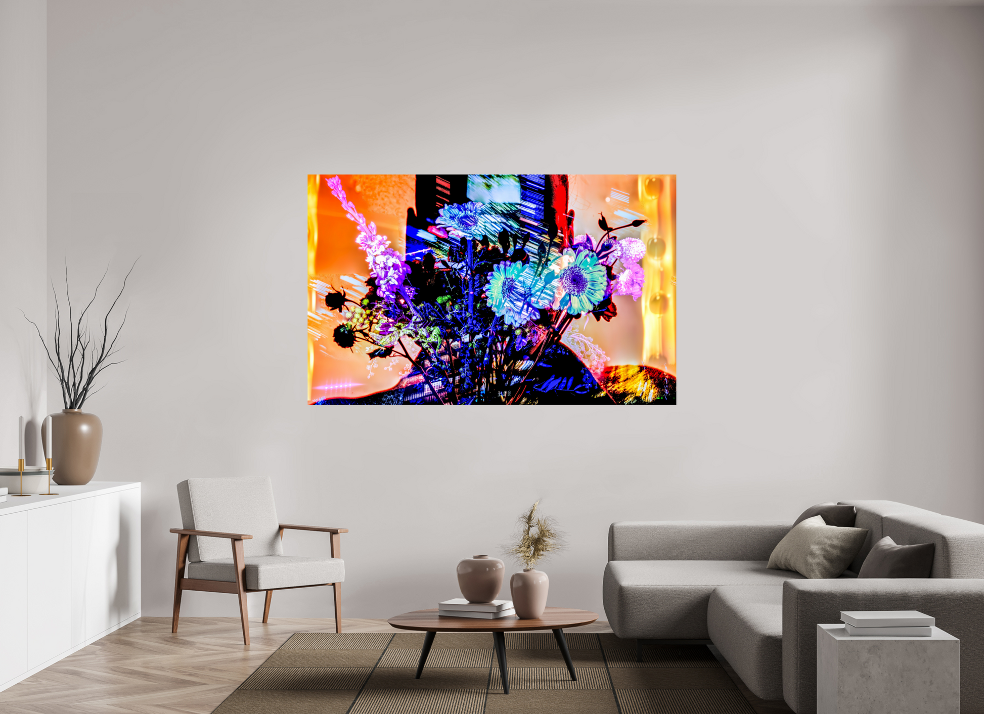 192 x 120 cm, 2 Photo print mounted on Dibond In your light, in our color