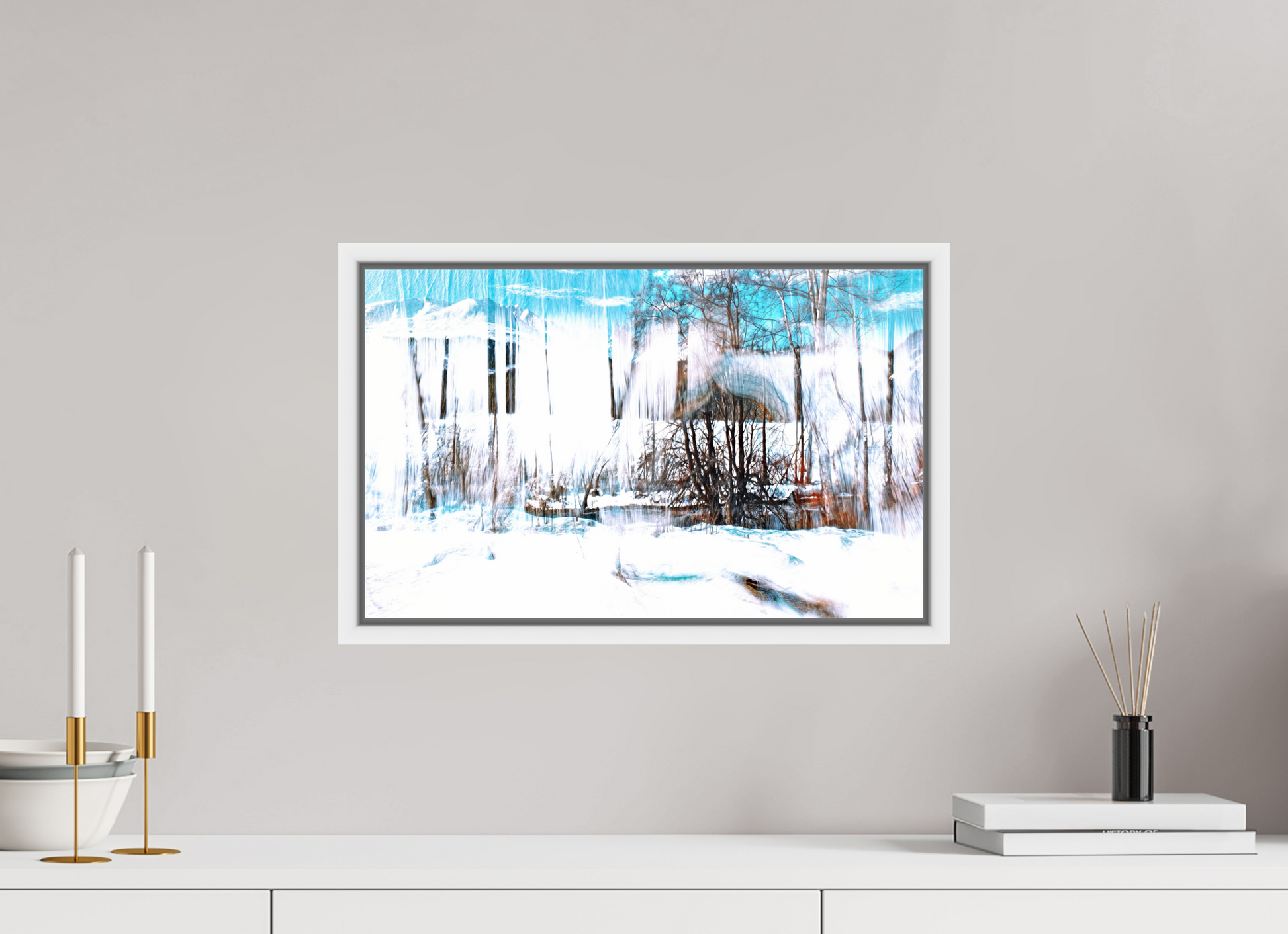 48 x 30 cm, 9 White American Box LA The Forest Singing Snow