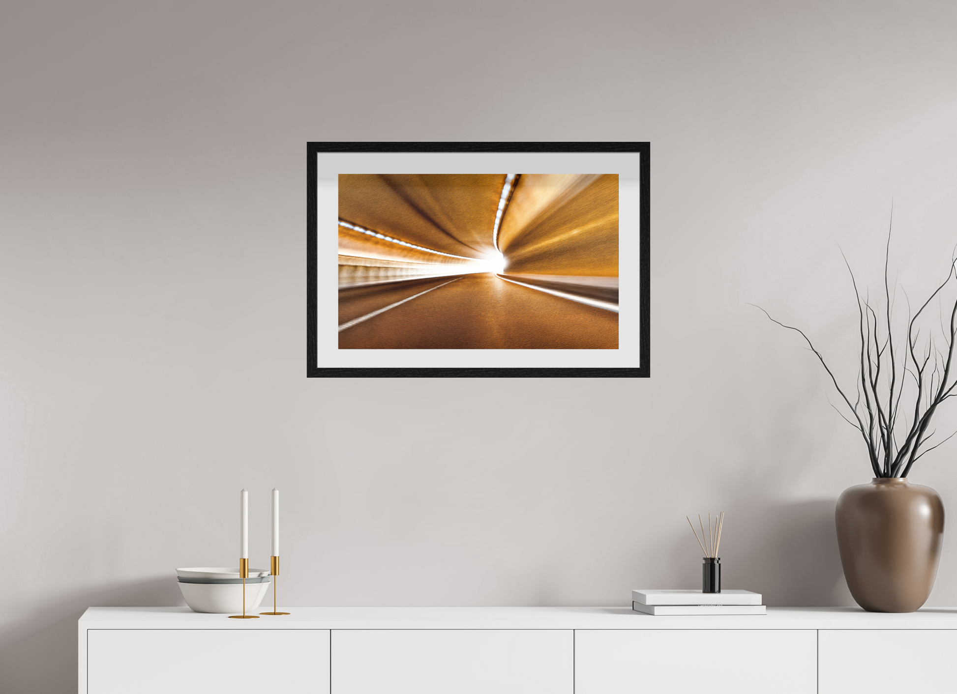 64 x 40 cm, 10 Black Floating Frame Passage to eternal light
