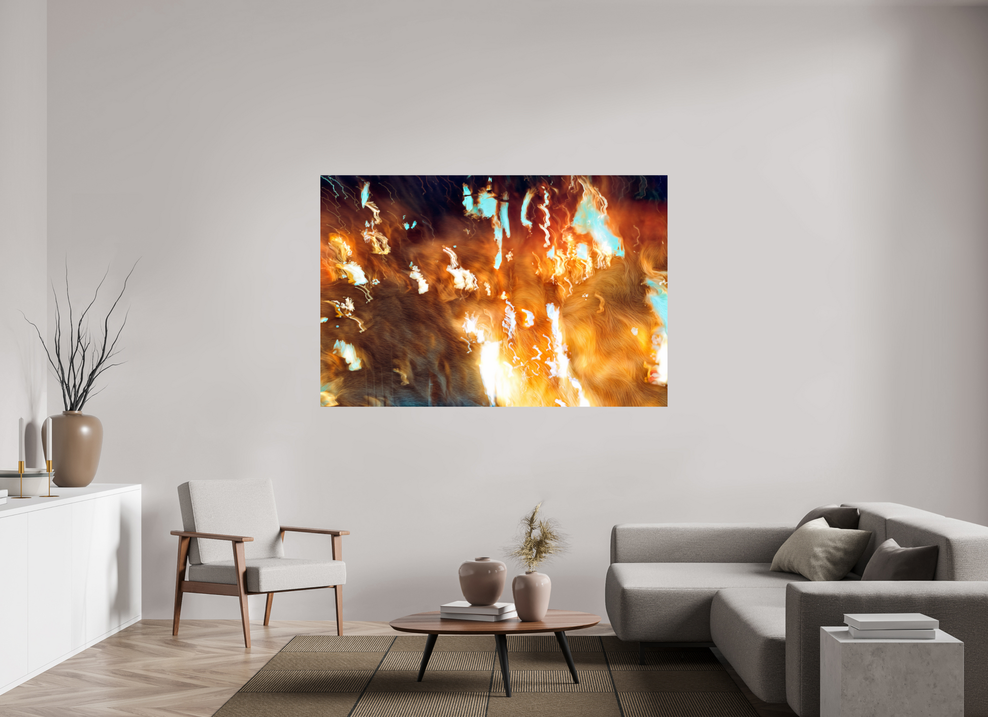 180 x 120 cm, 2 Tirage photo contrecollé sur Dibond Les braises du souvenir