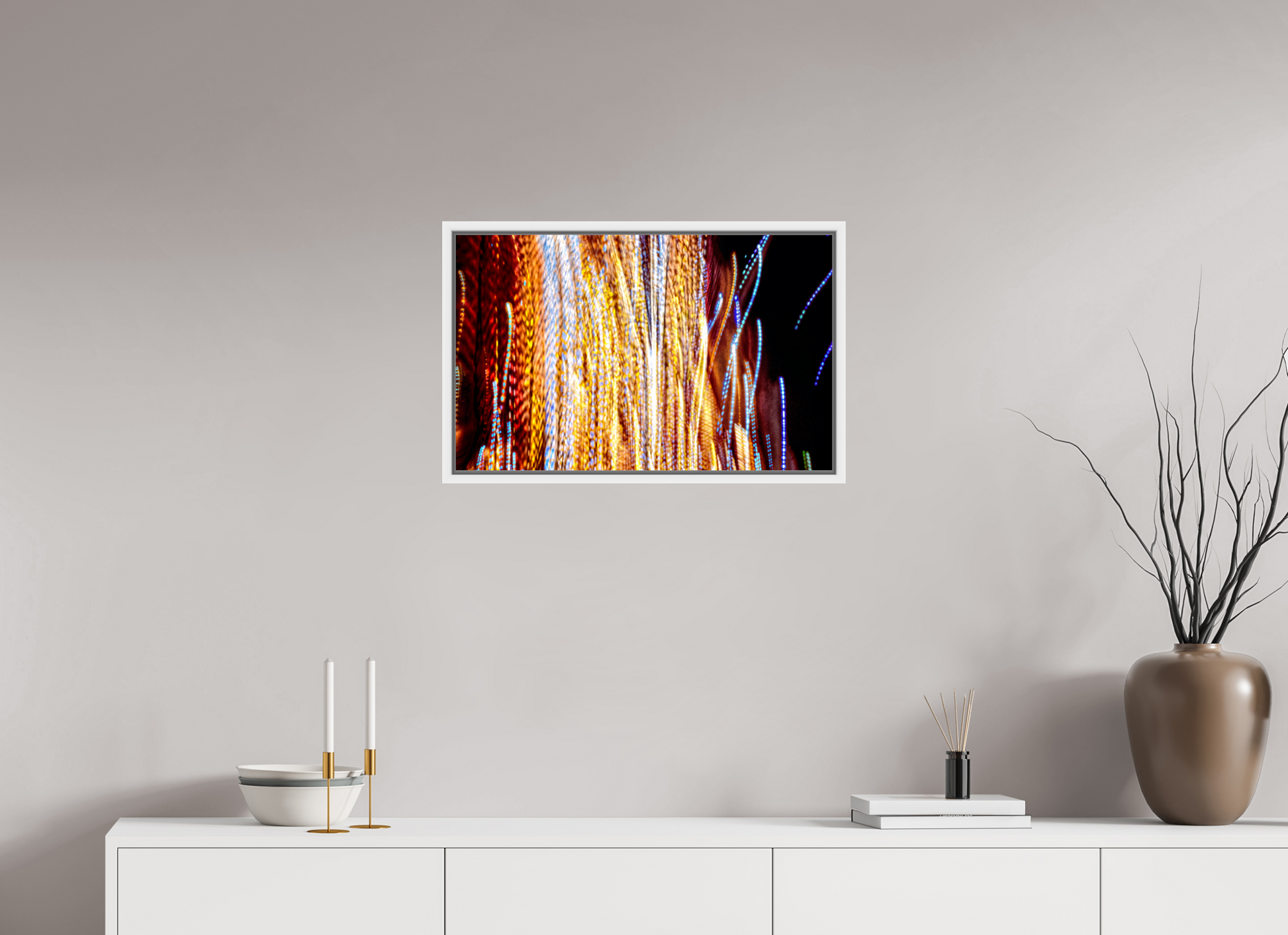 64 x 40 cm, 9 Caisse américaine Blanche Ode aux filaments célestes