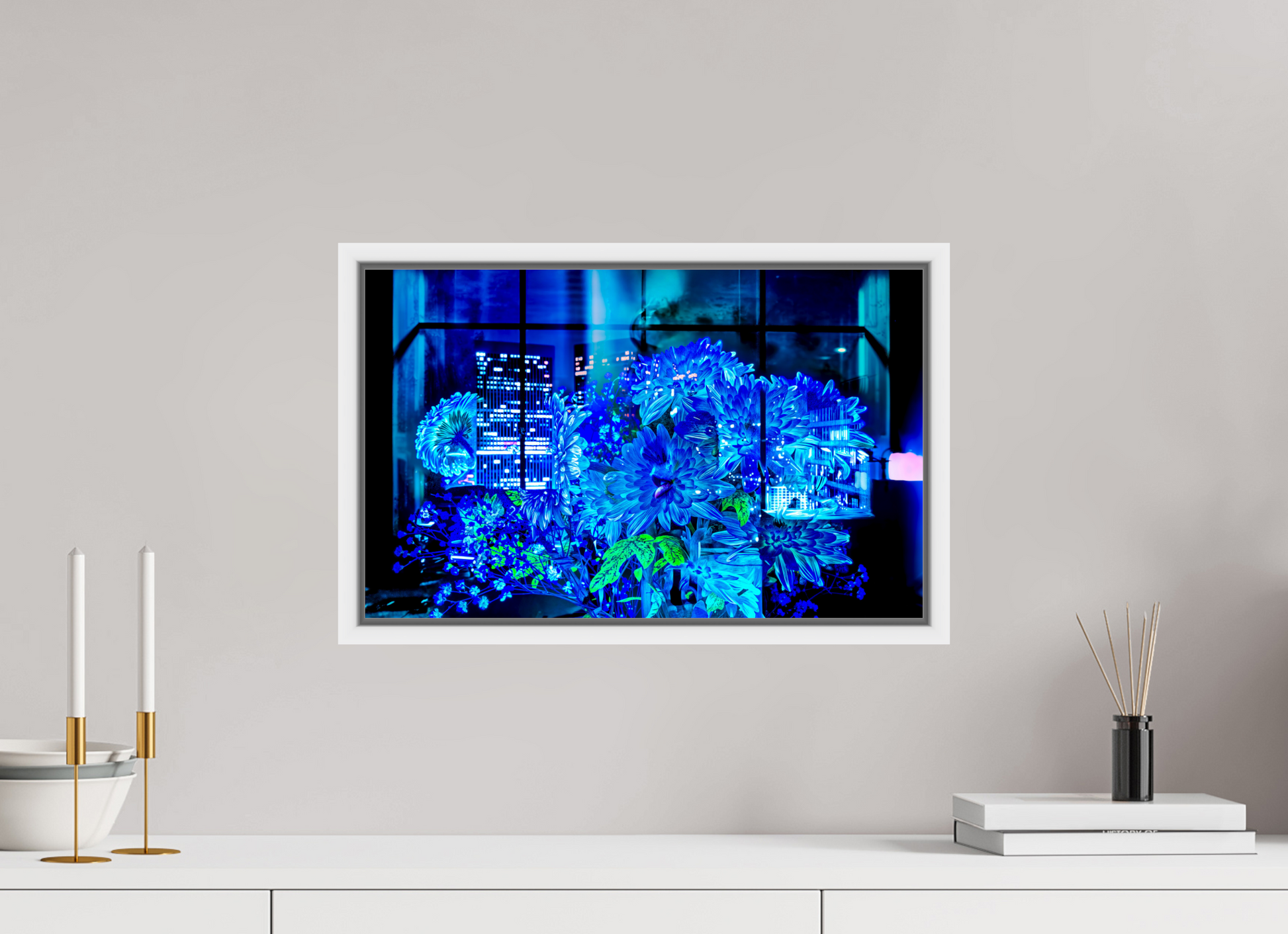 48 x 30 cm, 9 White American box The secret garden of skyscrapers