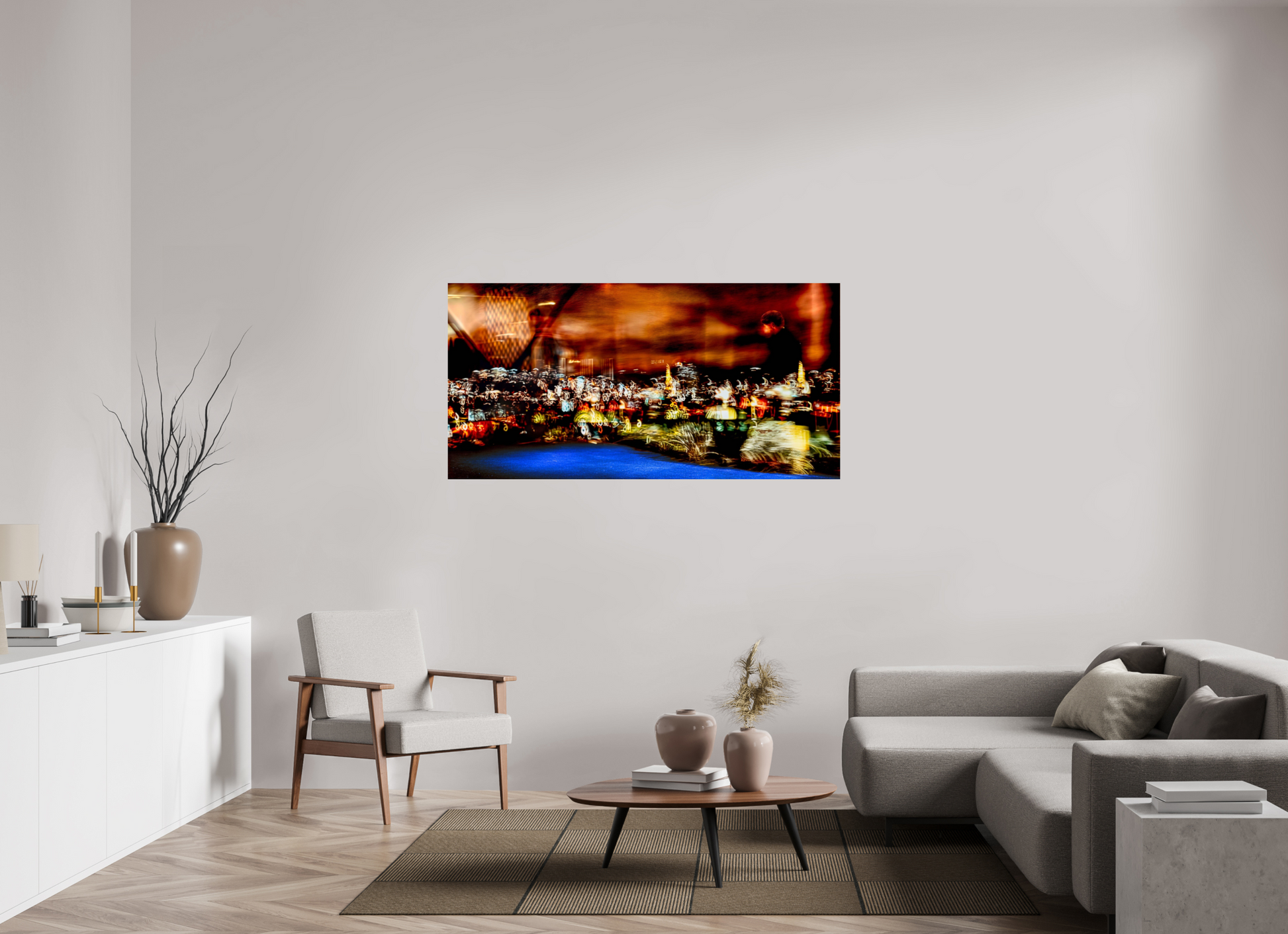 160 x 80 cm, 2 Photo print mounted on Dibond Walker of the urban nebula