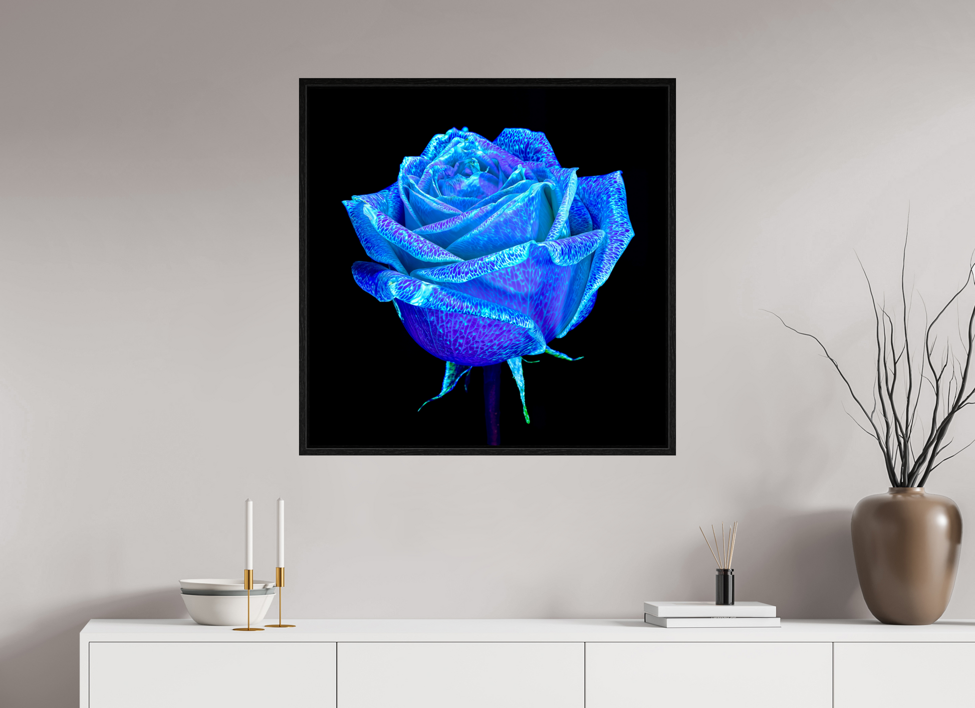 80 x 80 cm, 8 Black American Box The Rose That Dreamed of the Sky