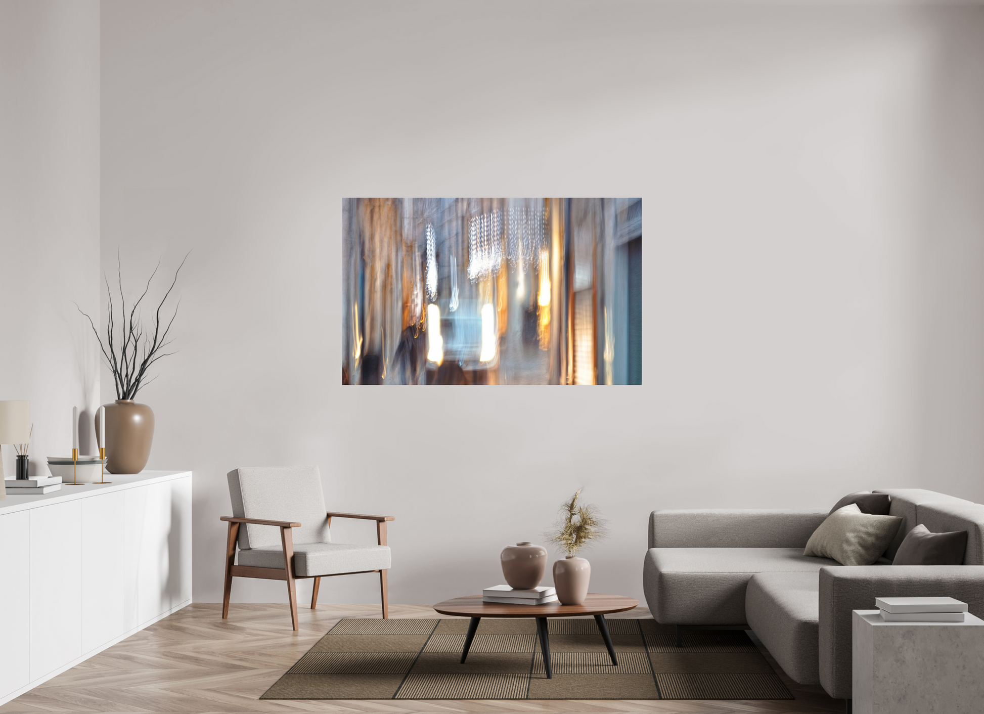 160 x 100 cm, 2 Photo print mounted on Dibond Weightless alleyway