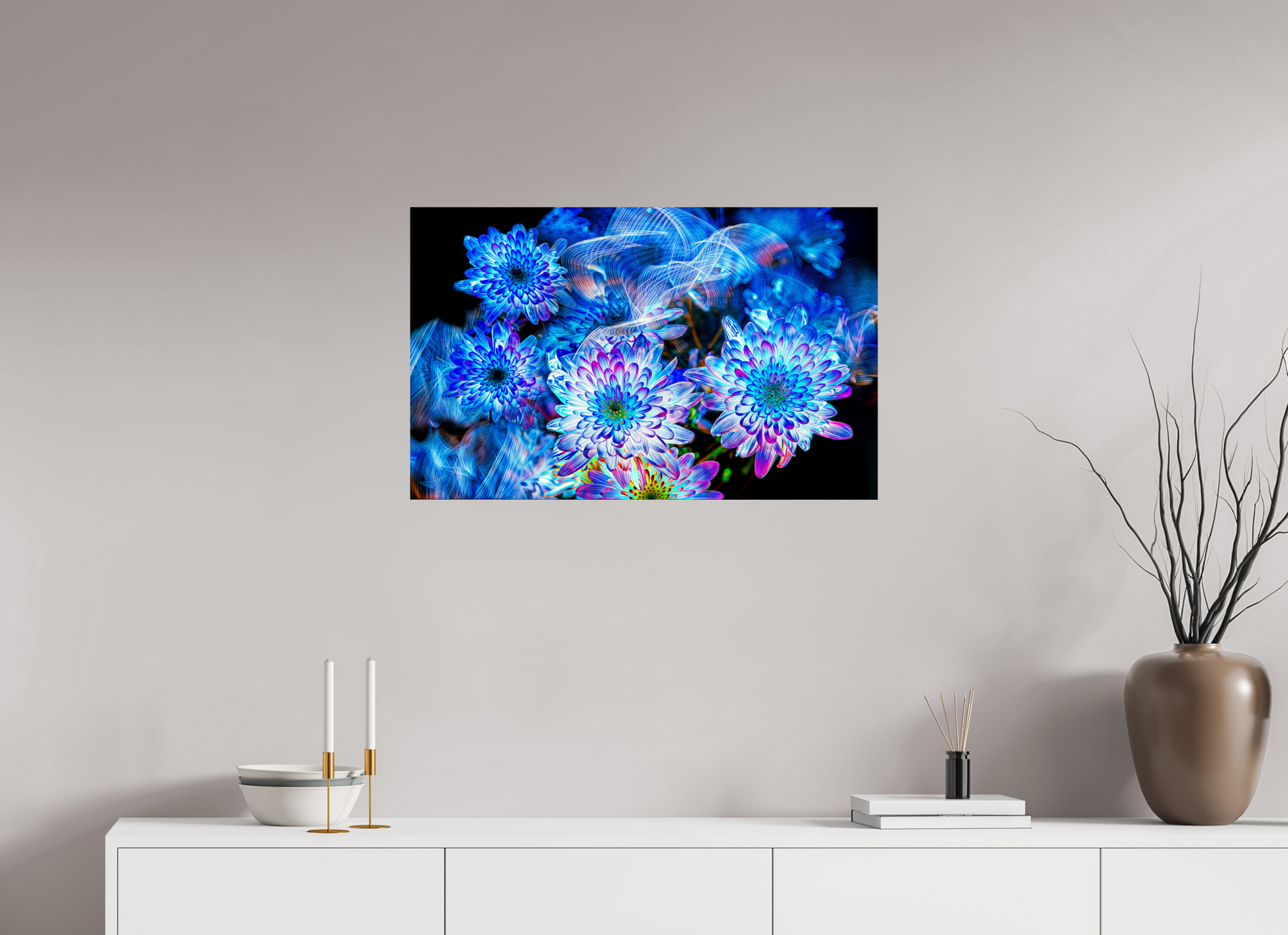 80 x 50 cm, 2 Photo print mounted on Dibond Blooms in the celestial current