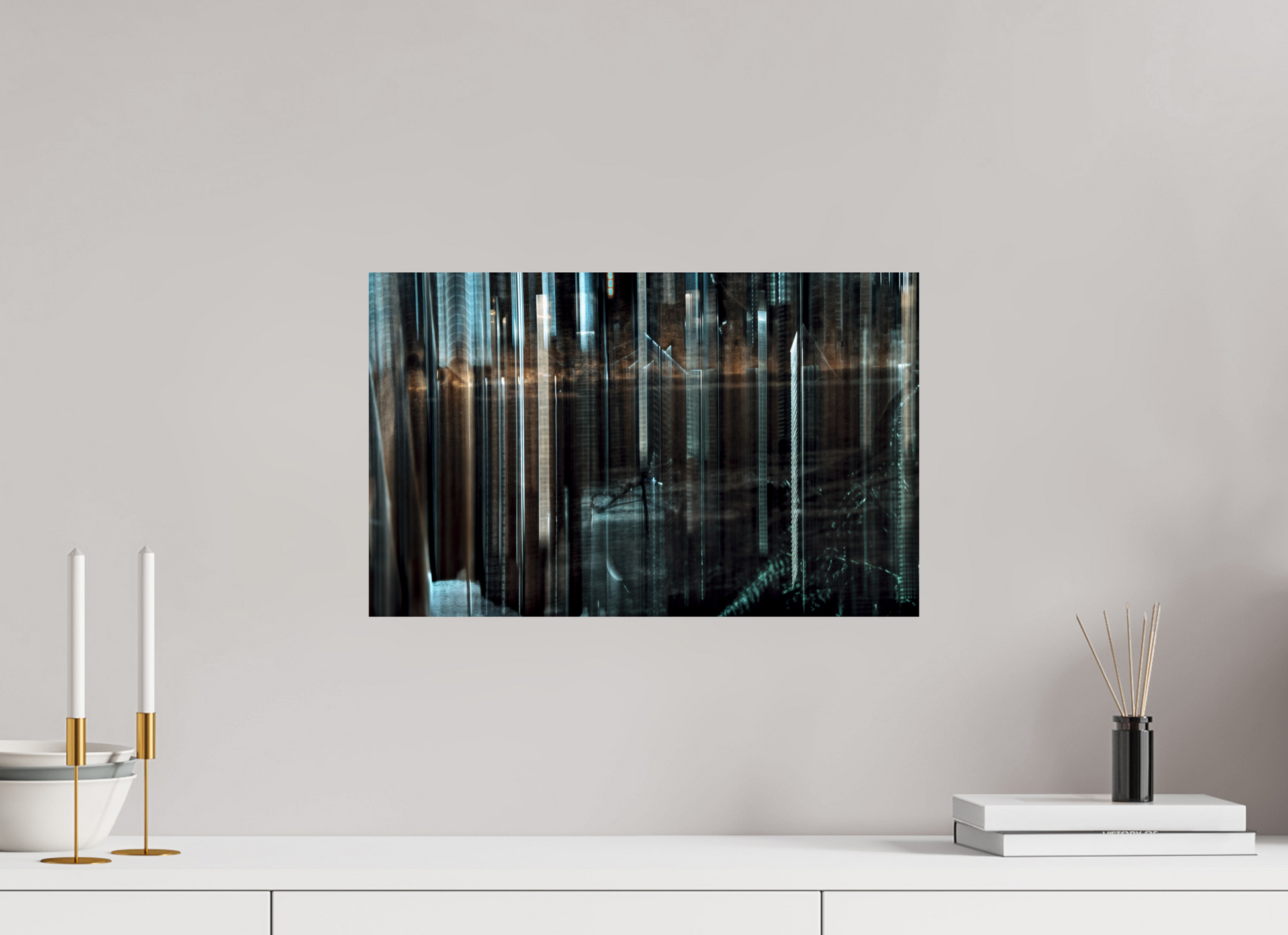 48 x 30 cm, 2 Tirage photo contrecollé sur Dibond Forêt des piliers d’acier