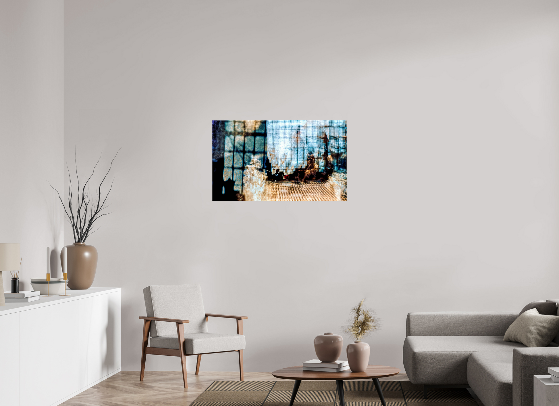 100.1 x 60 cm, 3 Photo print under acrylic glass Reflection of a World in Suspension