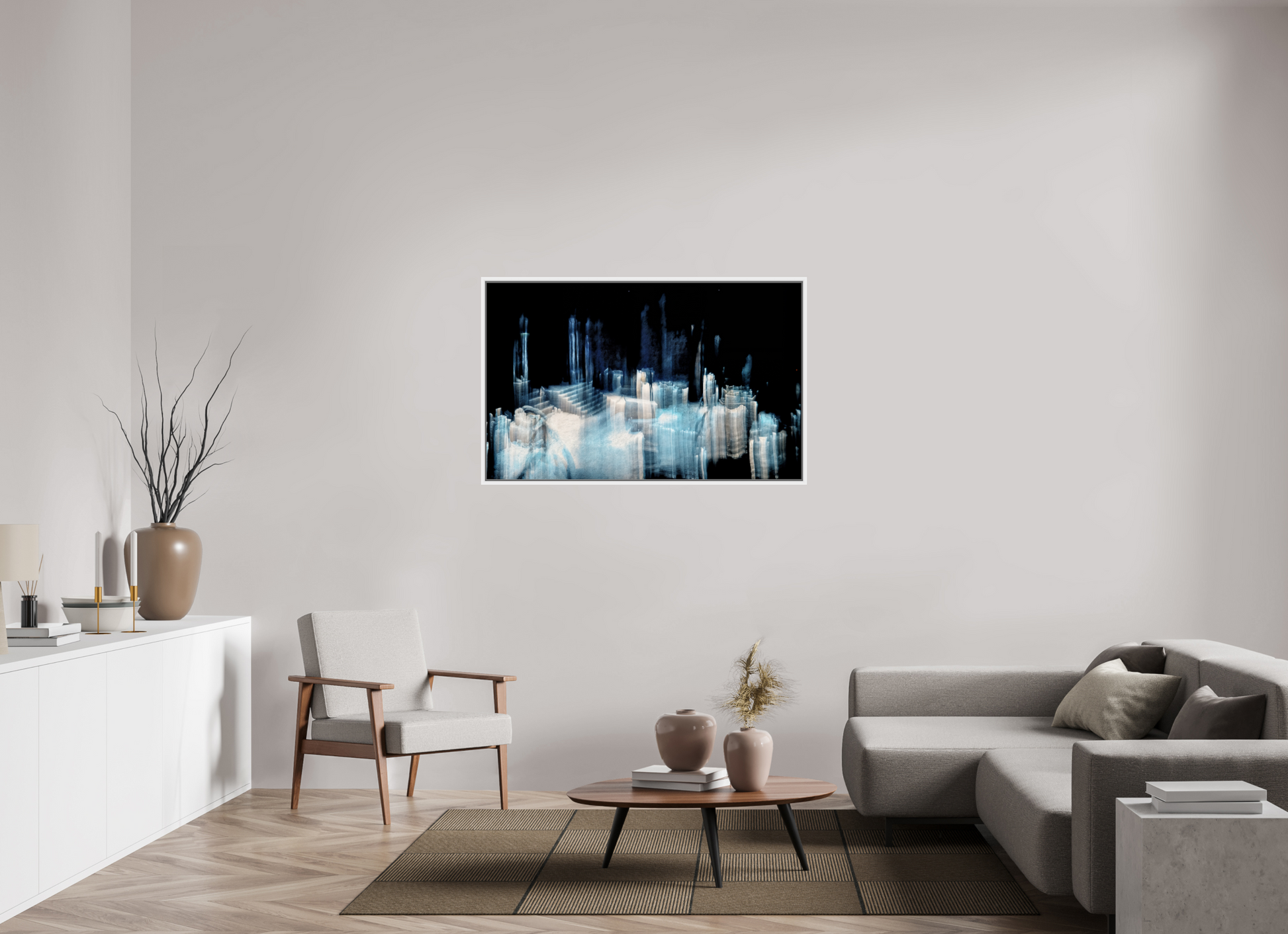 128 x 80 cm, 9 Caisse américaine Blanche Cathédrale de glace brisée