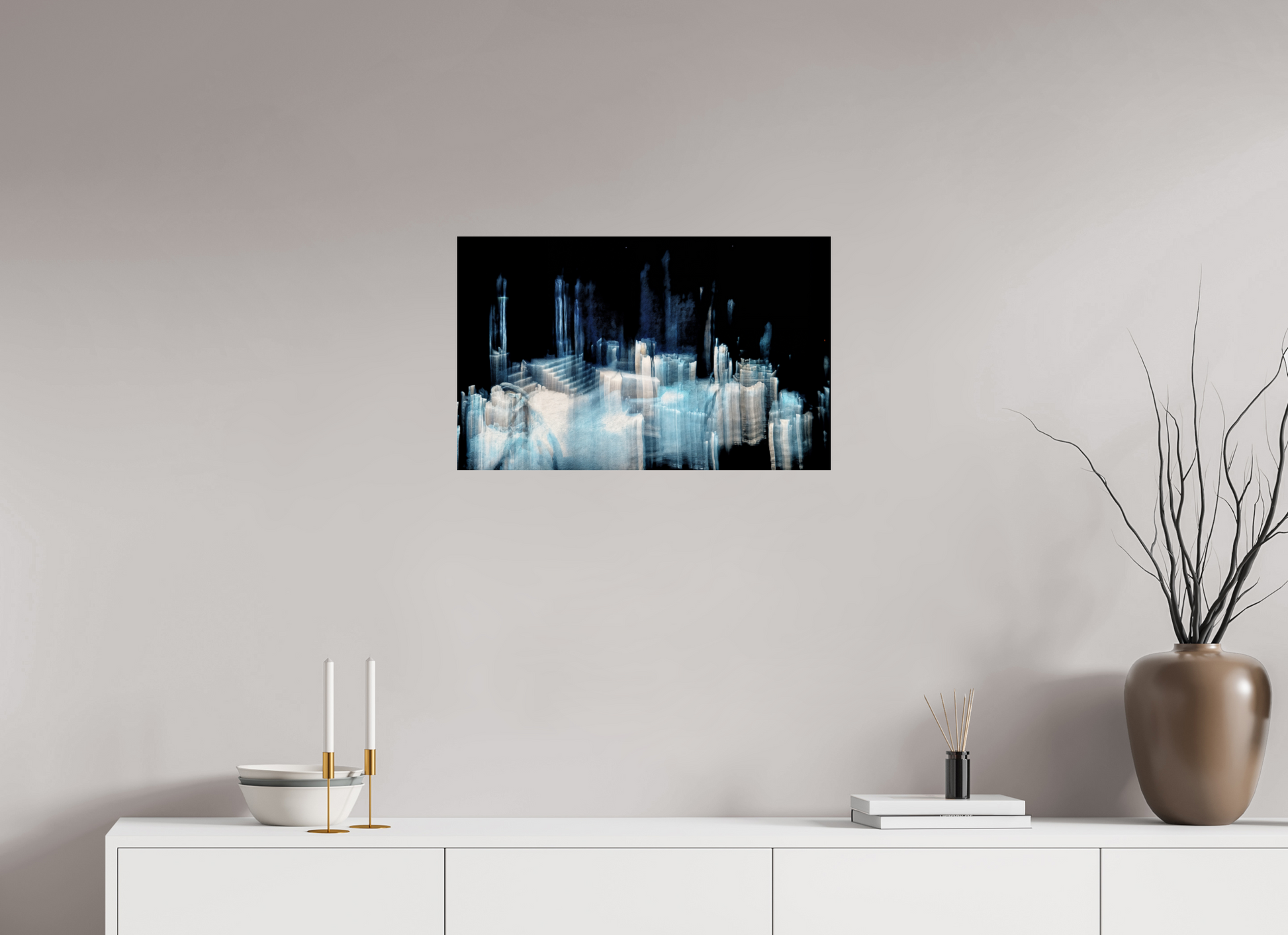 64 x 40 cm, 3 Tirage photo sous Verre acrylique Cathédrale de glace brisée