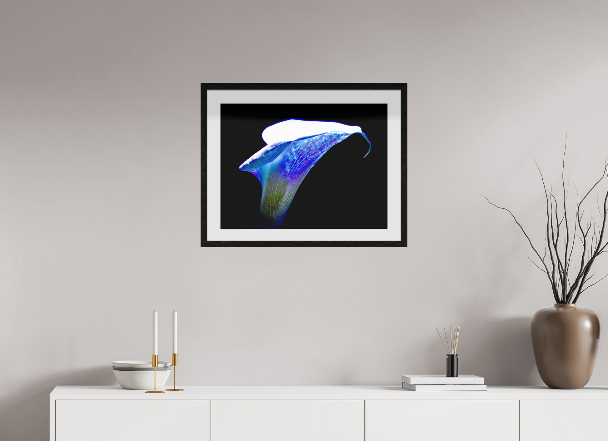 60 x 45 cm, 10 Cadre Noir Flottant L’Aile de Lumière La Voix des Éthers