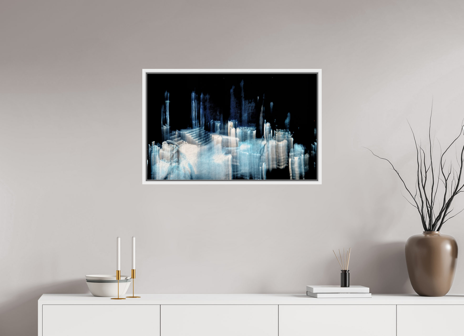 80 x 50 cm, 9 Caisse américaine Blanche Cathédrale de glace brisée