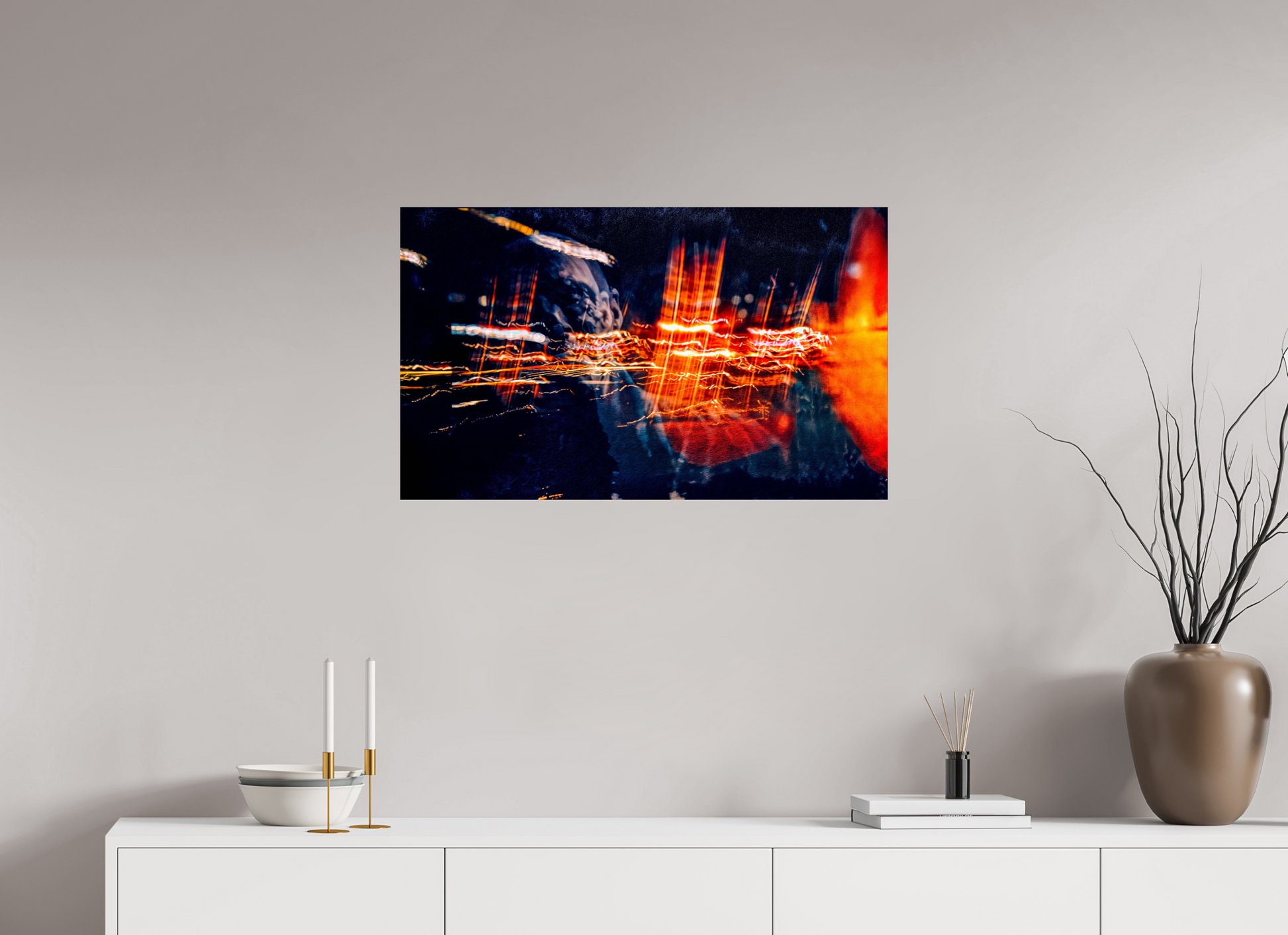 83.4 x 50 cm, 2 Photo print mounted on Dibond The burning threads of memory