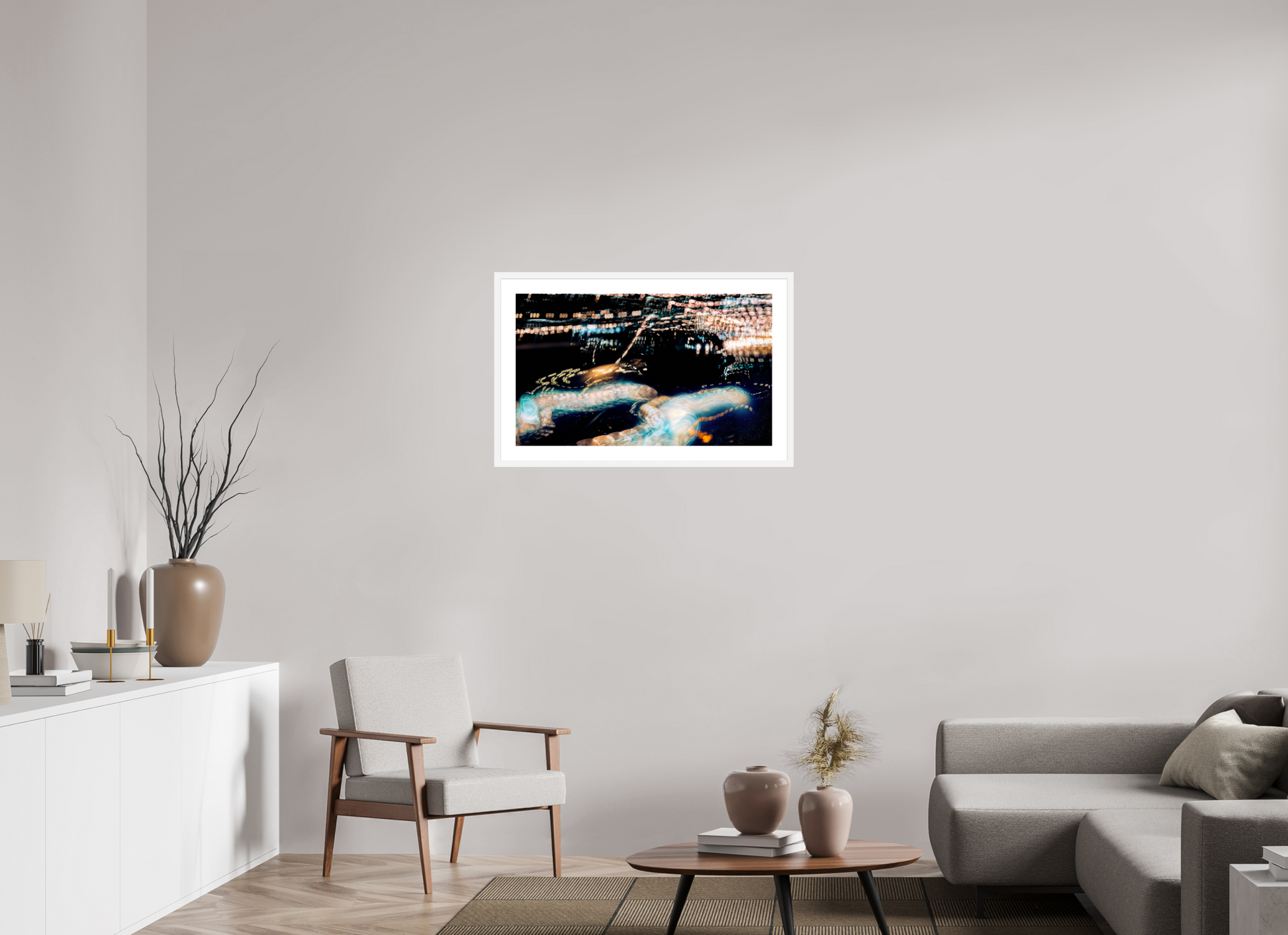 83.7 x 50 cm, 6 White Frame: White Mat The Epic of Modern Fireflies