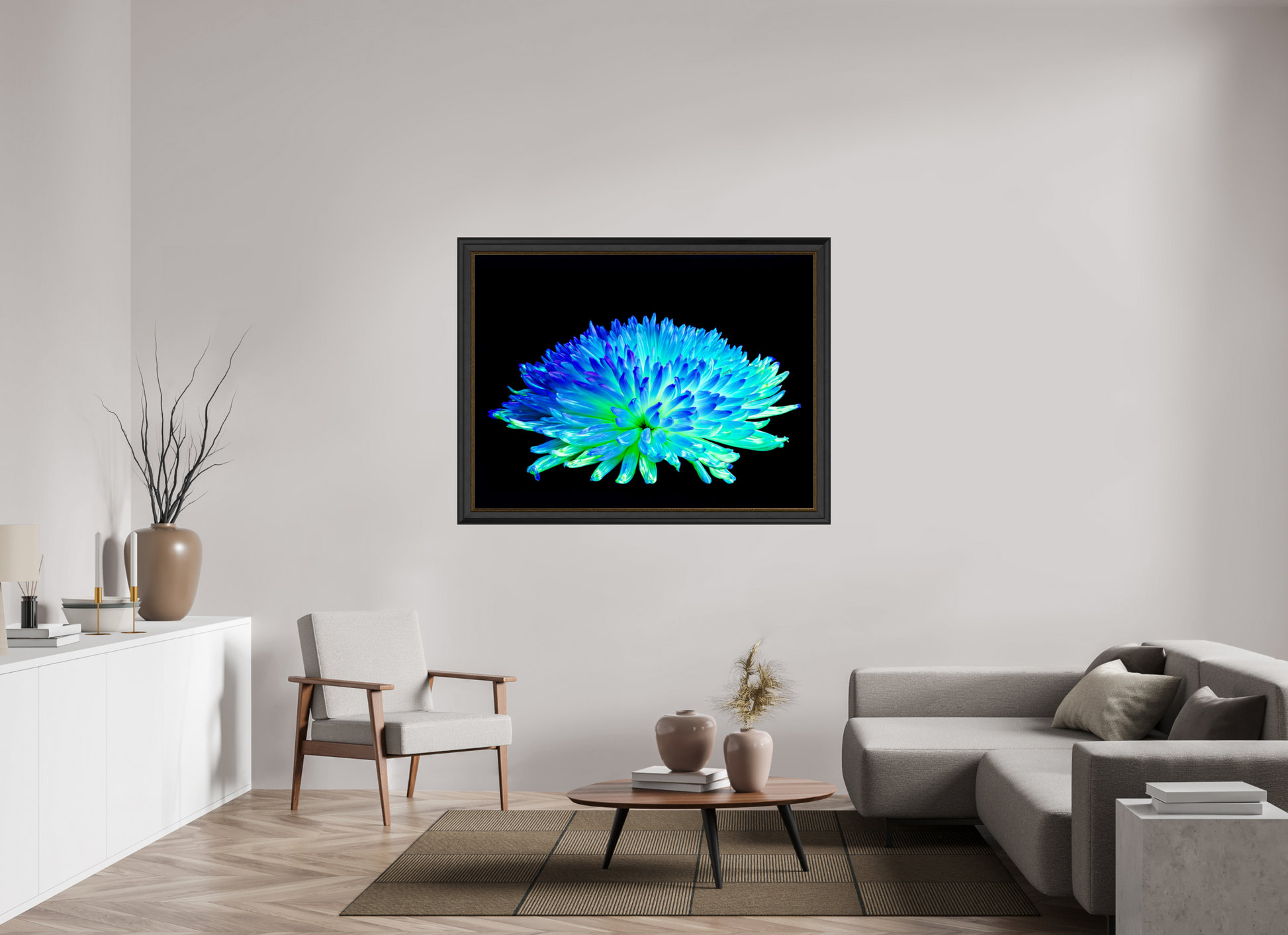 140 x 105 cm, 11 Cadre Noir-Or Éclat d’un Monde Inconnu