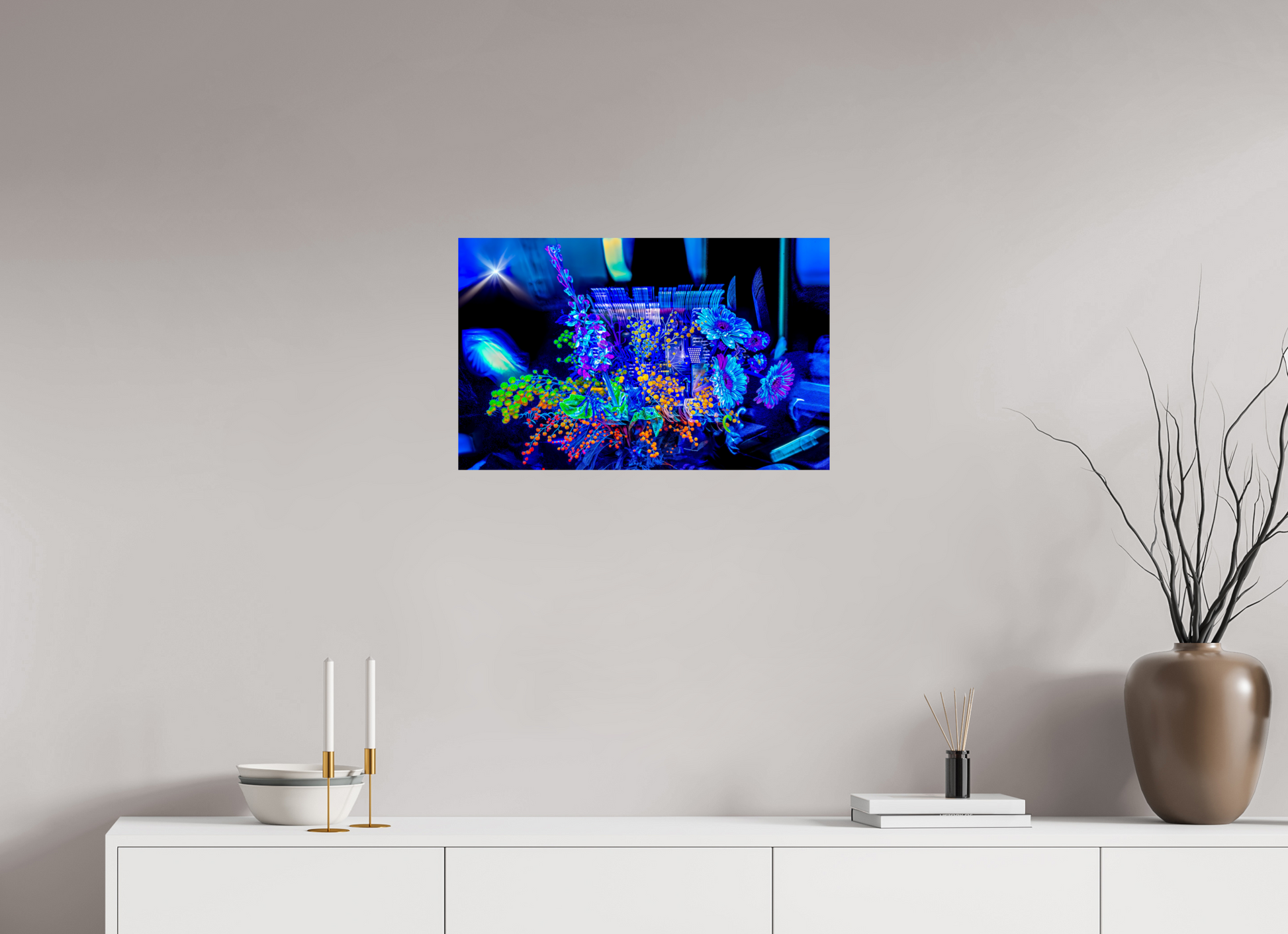 64 x 40 cm, 1 Tirage simple sur papier photo Fuji Crystal Pearl Le bouquet où nos rêves s’illuminent