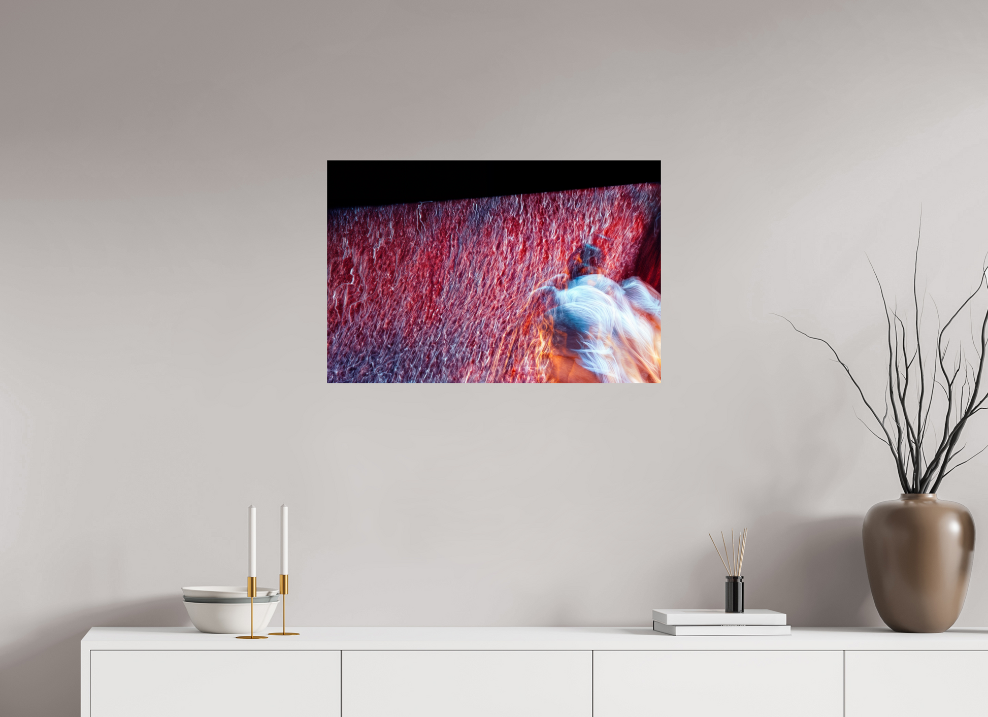 75 x 50 cm, 1 Single print on Fuji Crystal Pearl photo paper Where fire turns into rain