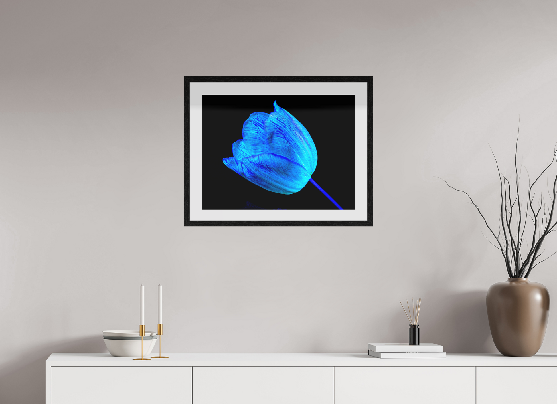 60 x 45 cm, 10 Black Floating Frame Sheltered by your light