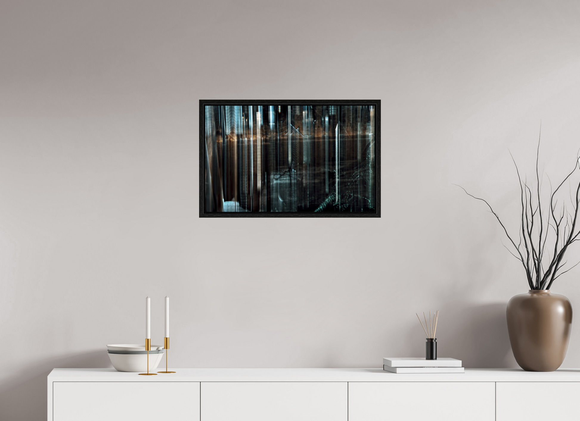 64 x 40 cm, 8 Caisse américaine Noire Forêt des piliers d’acier