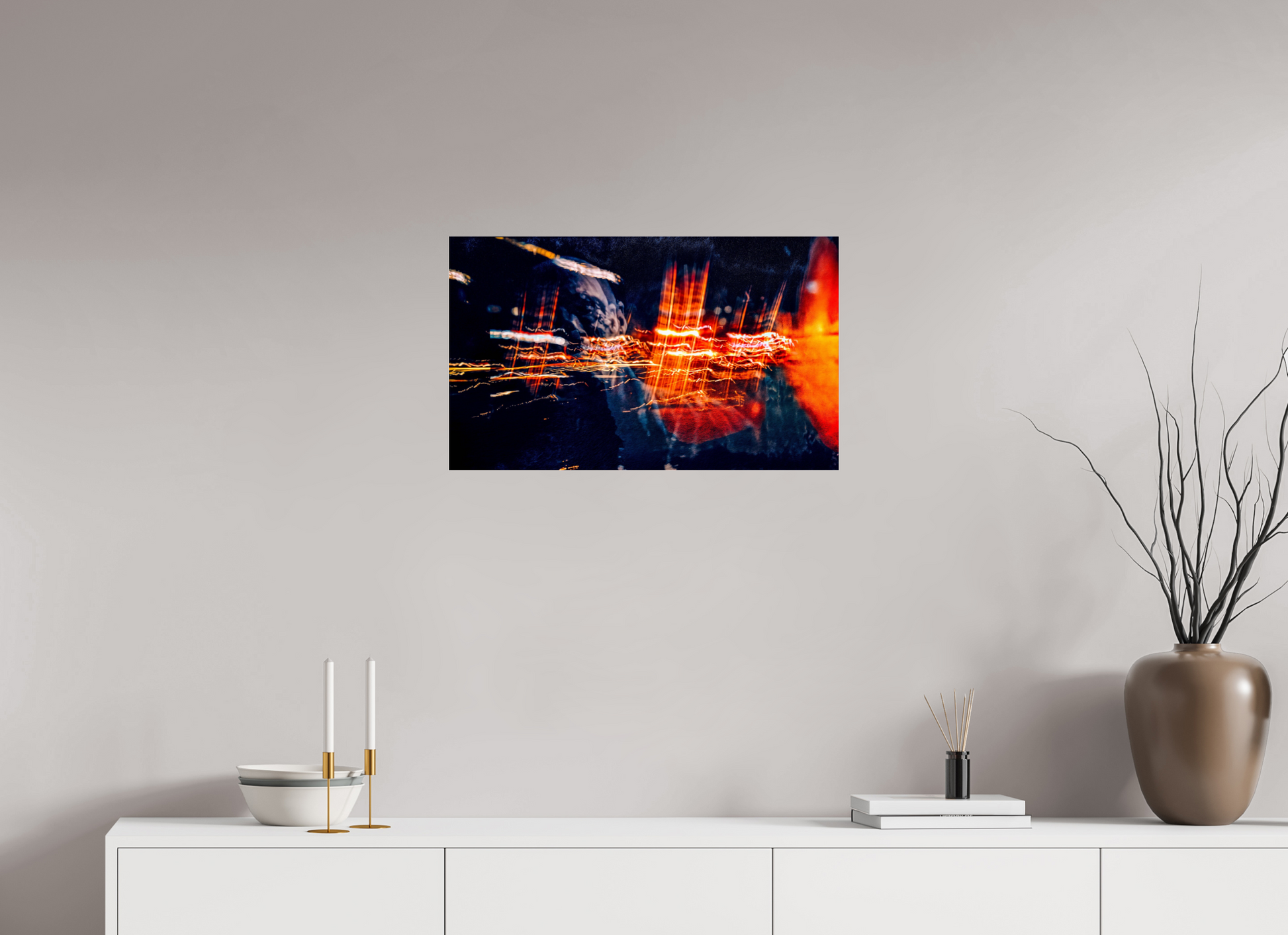66.7 x 40 cm, 3 Photo print under acrylic glass The burning threads of memory