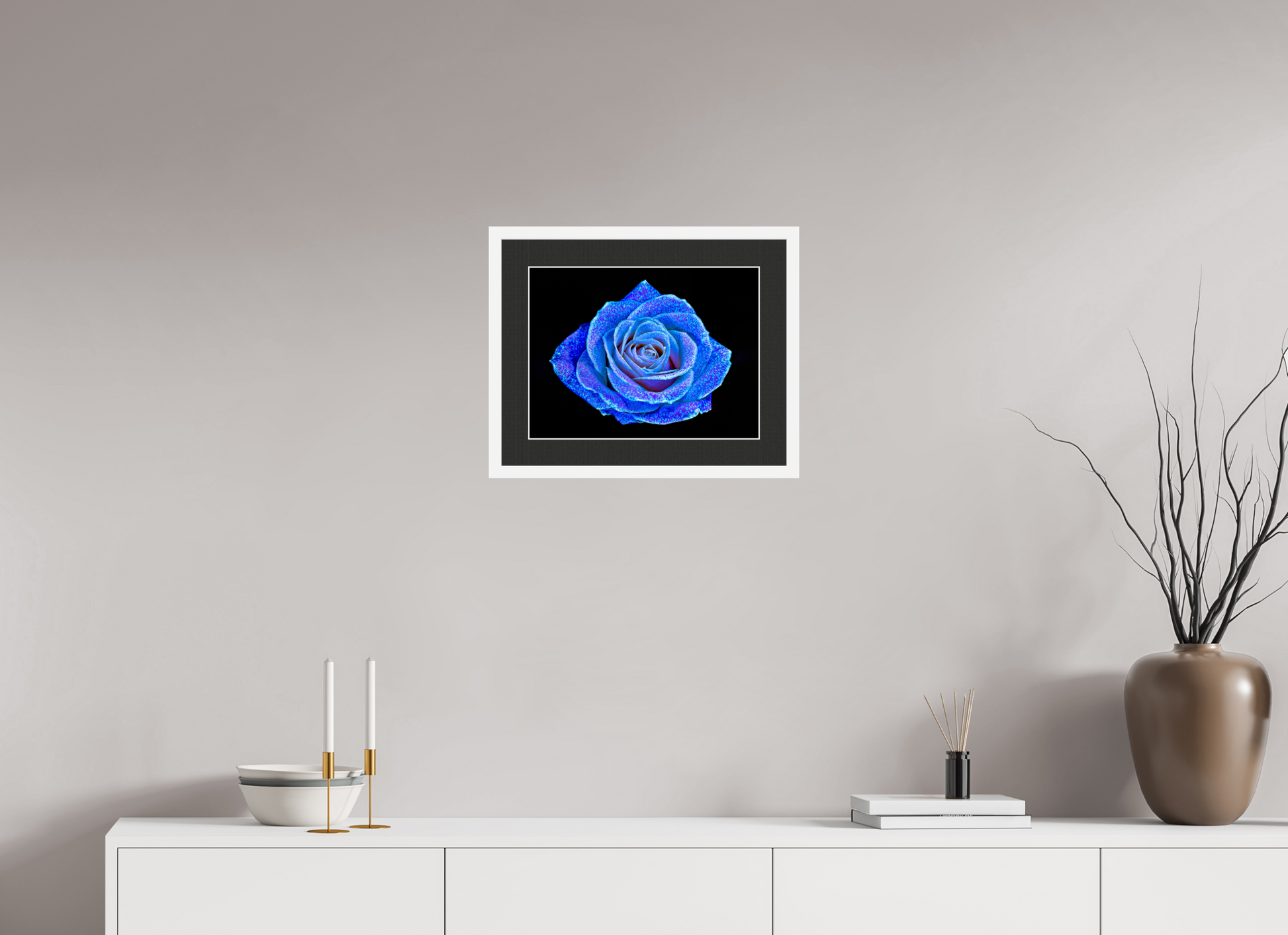 40 x 30 cm, 7 White Frame: Black Mat with White Border The Rose with a Thousand Constellations