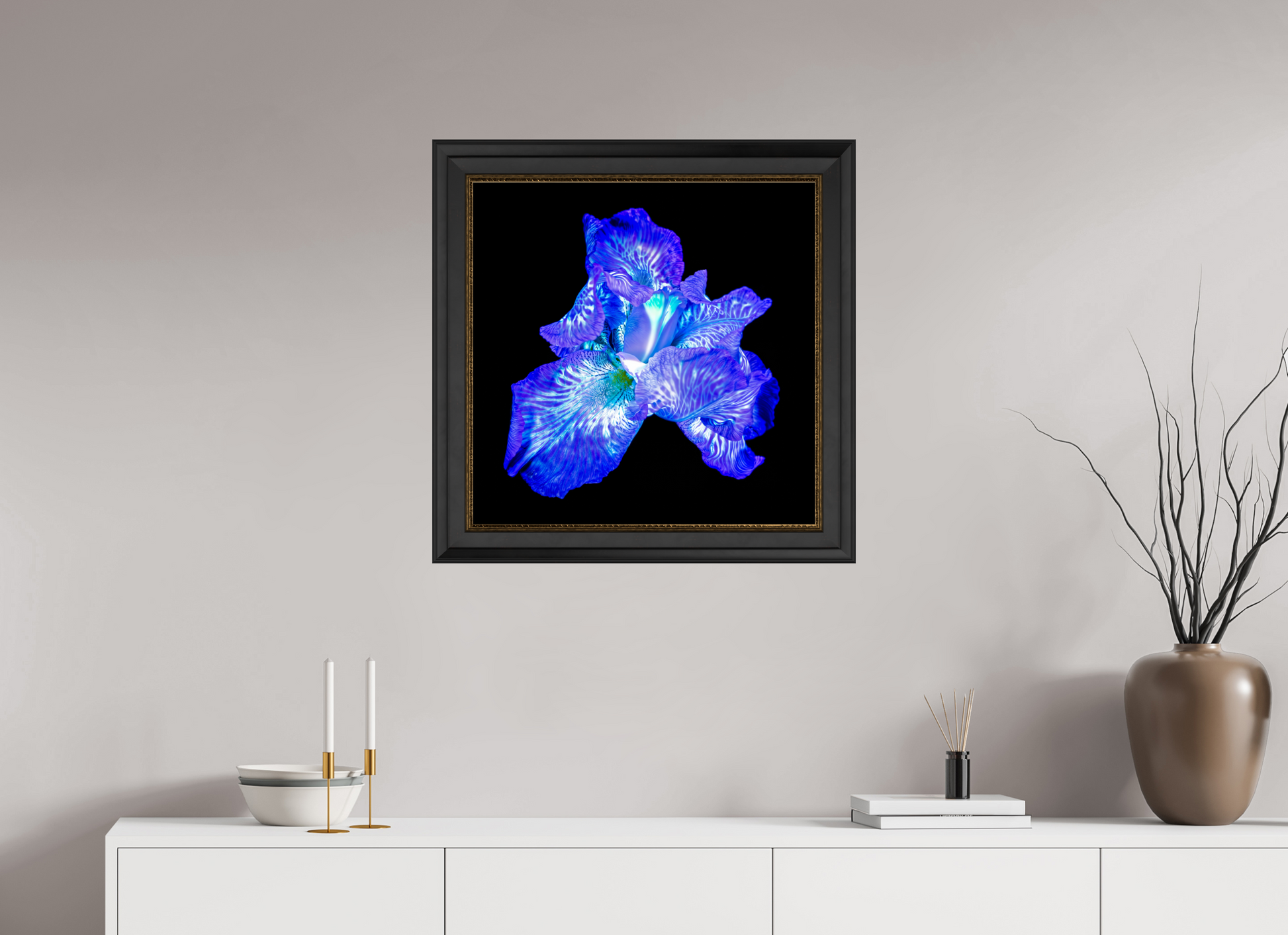 60 x 60 cm, 11 Black-Gold Frame The Opal of Shadows