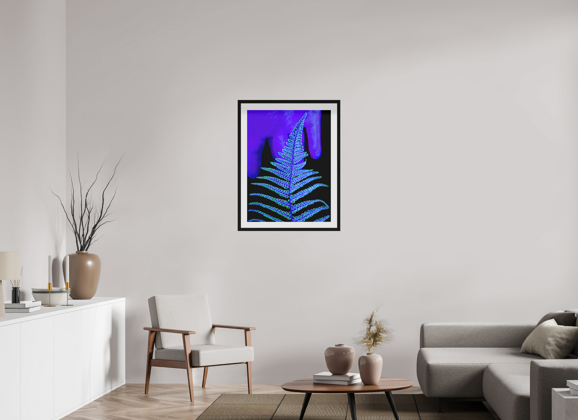 60 x 80 cm, 10 Black Floating Frame The Secret Code of Foliage