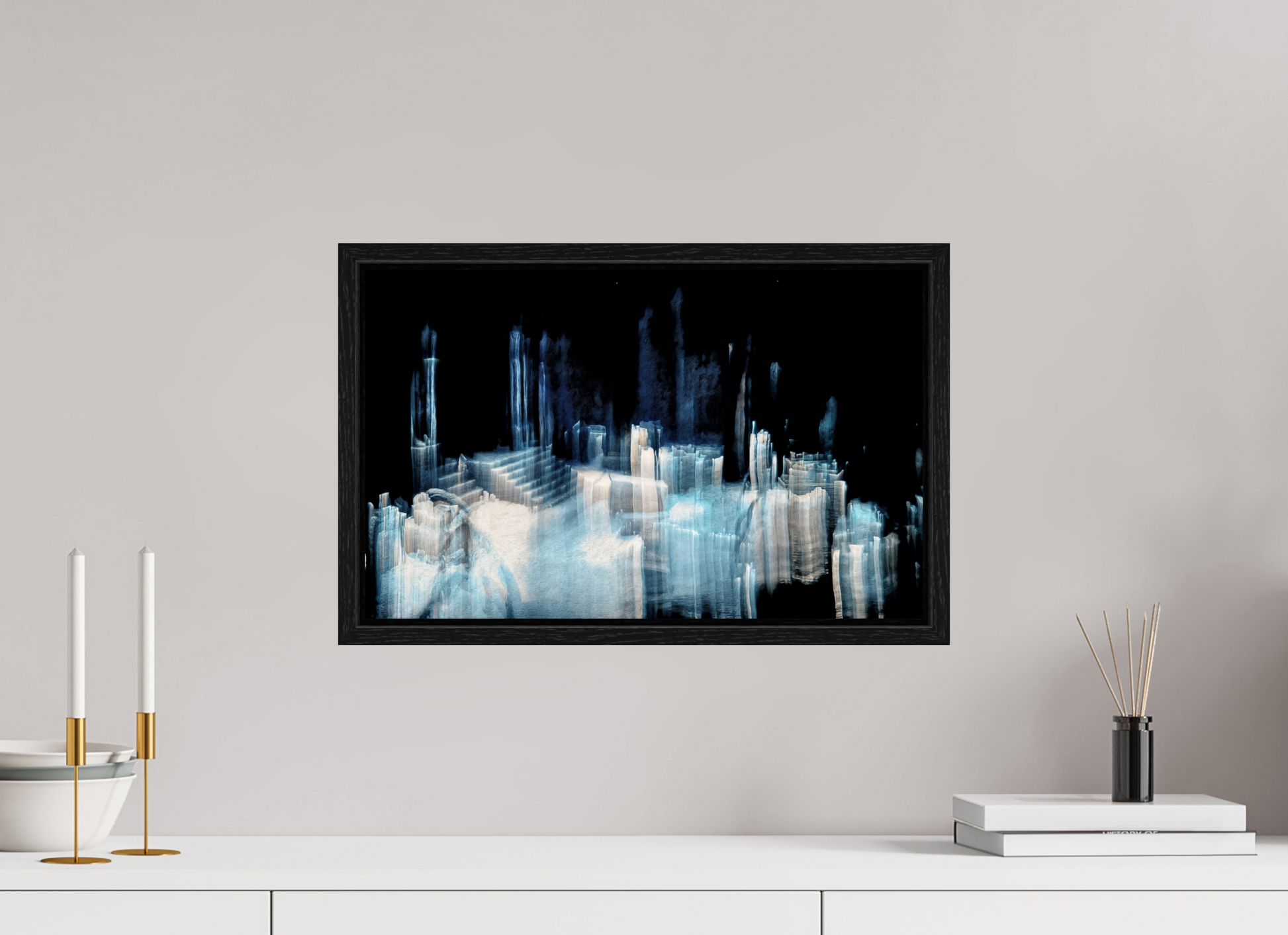 48 x 30 cm, 8 Caisse américaine Noire Cathédrale de glace brisée