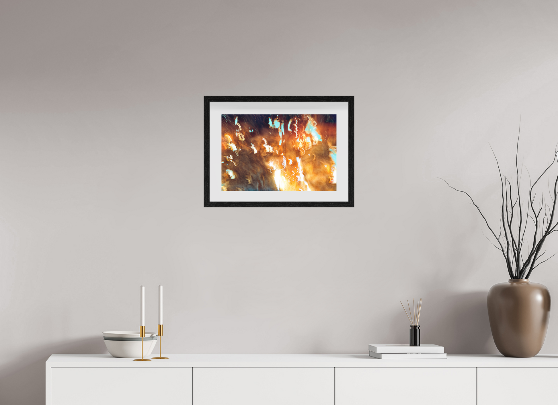 45 x 30 cm, 10 Cadre Noir Flottant Les braises du souvenir