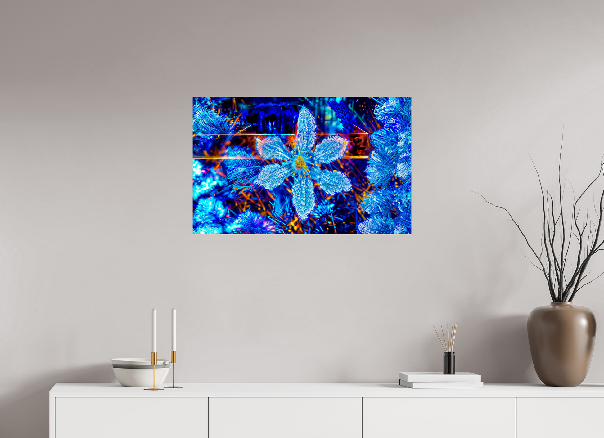 79.8 x 50 cm, 2 Photo print mounted on Dibond The flower that dreamed of stars